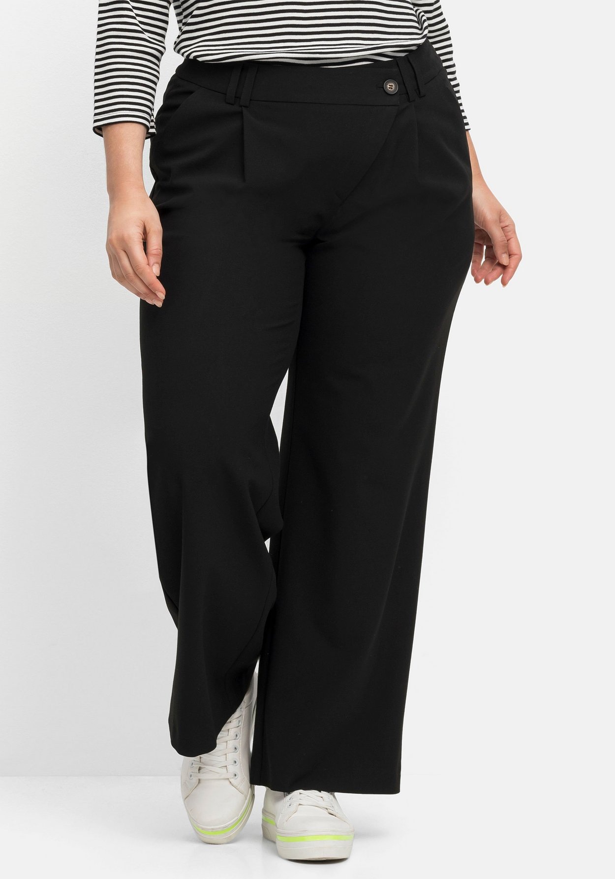 Sheego Stoffhose »Hose »Die Weite« mit asymmetrischem Verschluss«