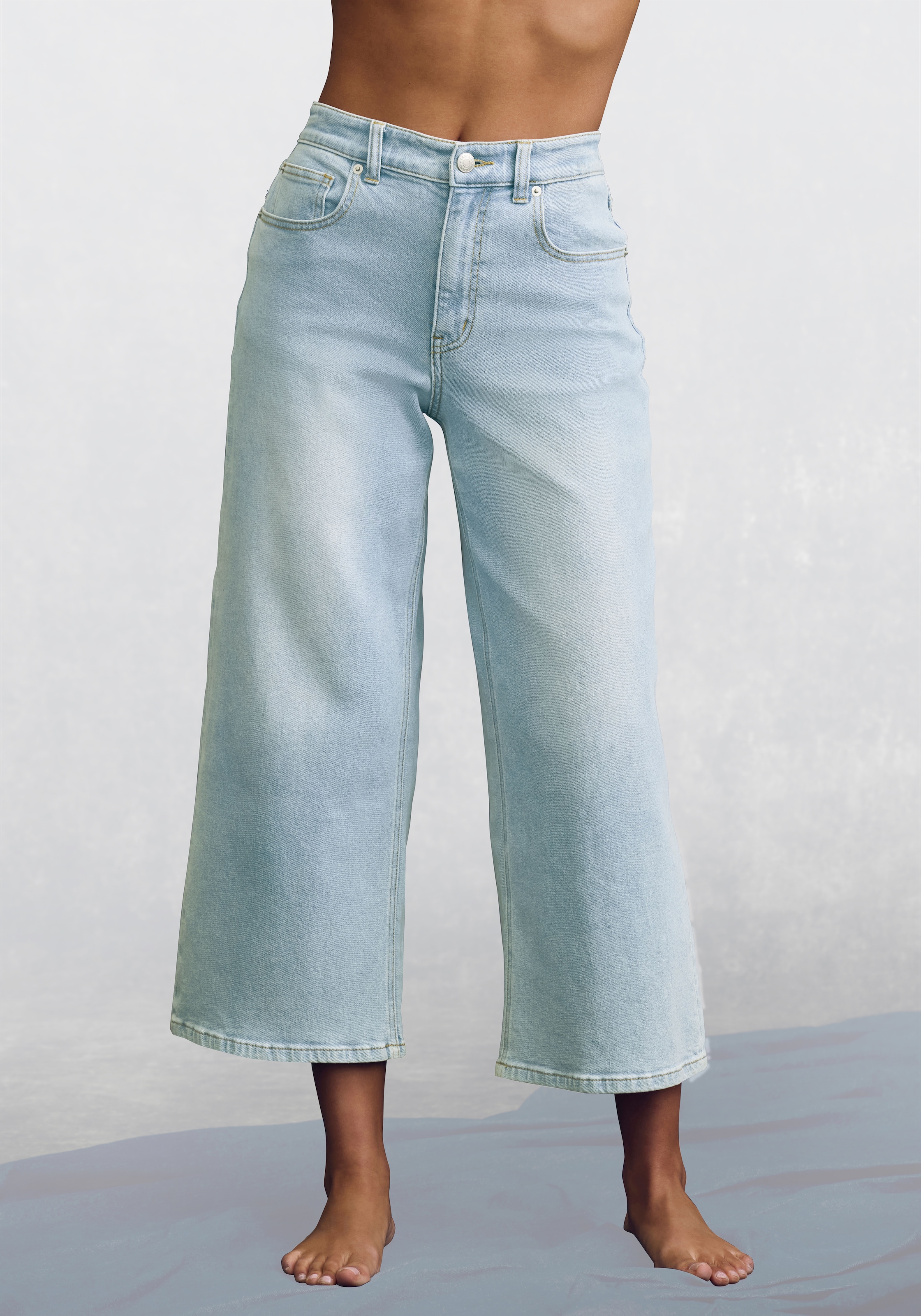 LASCANA 7/8-Jeans aus Baumwoll-Denim, Straight-Leg