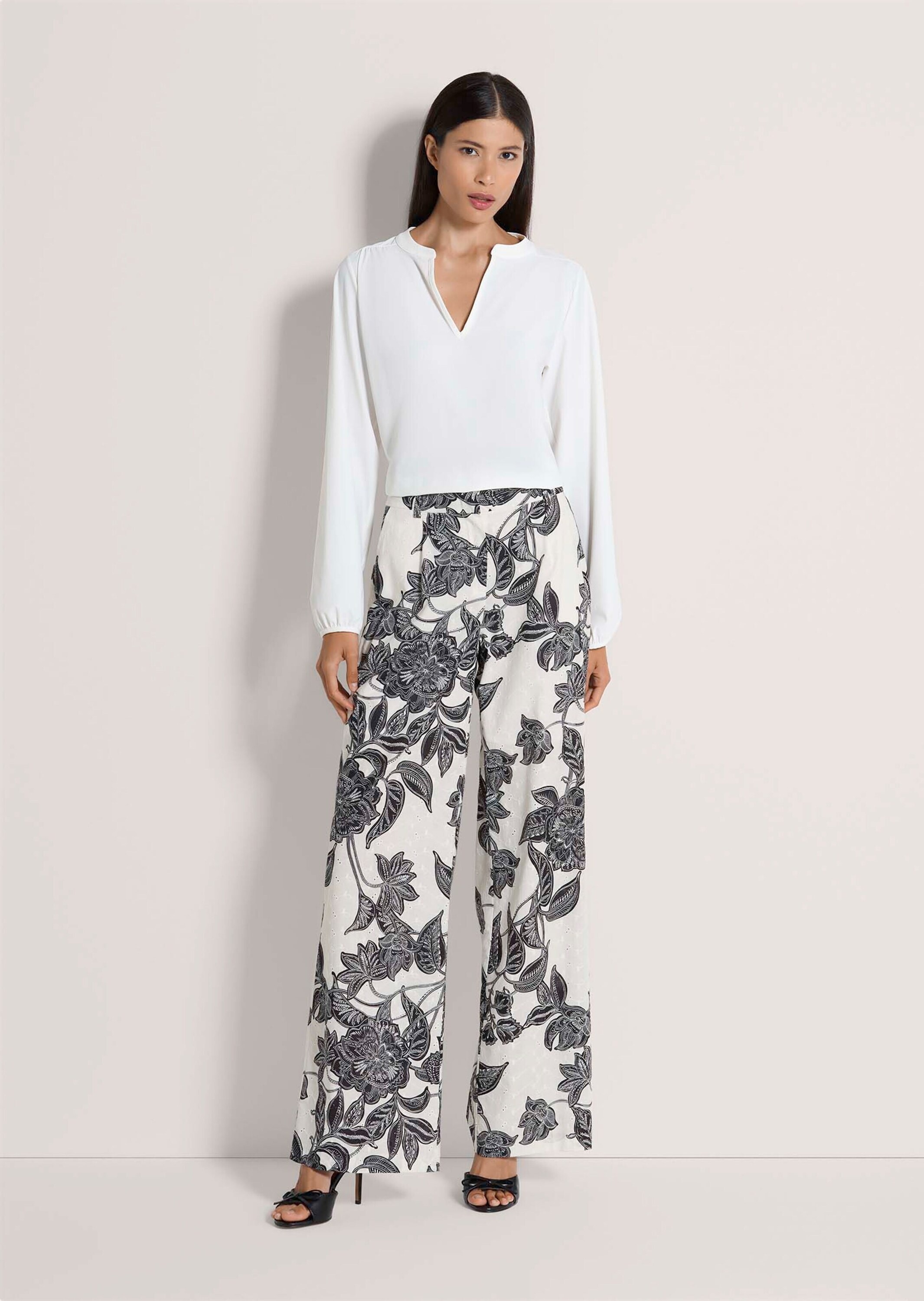 MADELEINE Chinos »Druckhose Baumwollhose mit floralem Print«