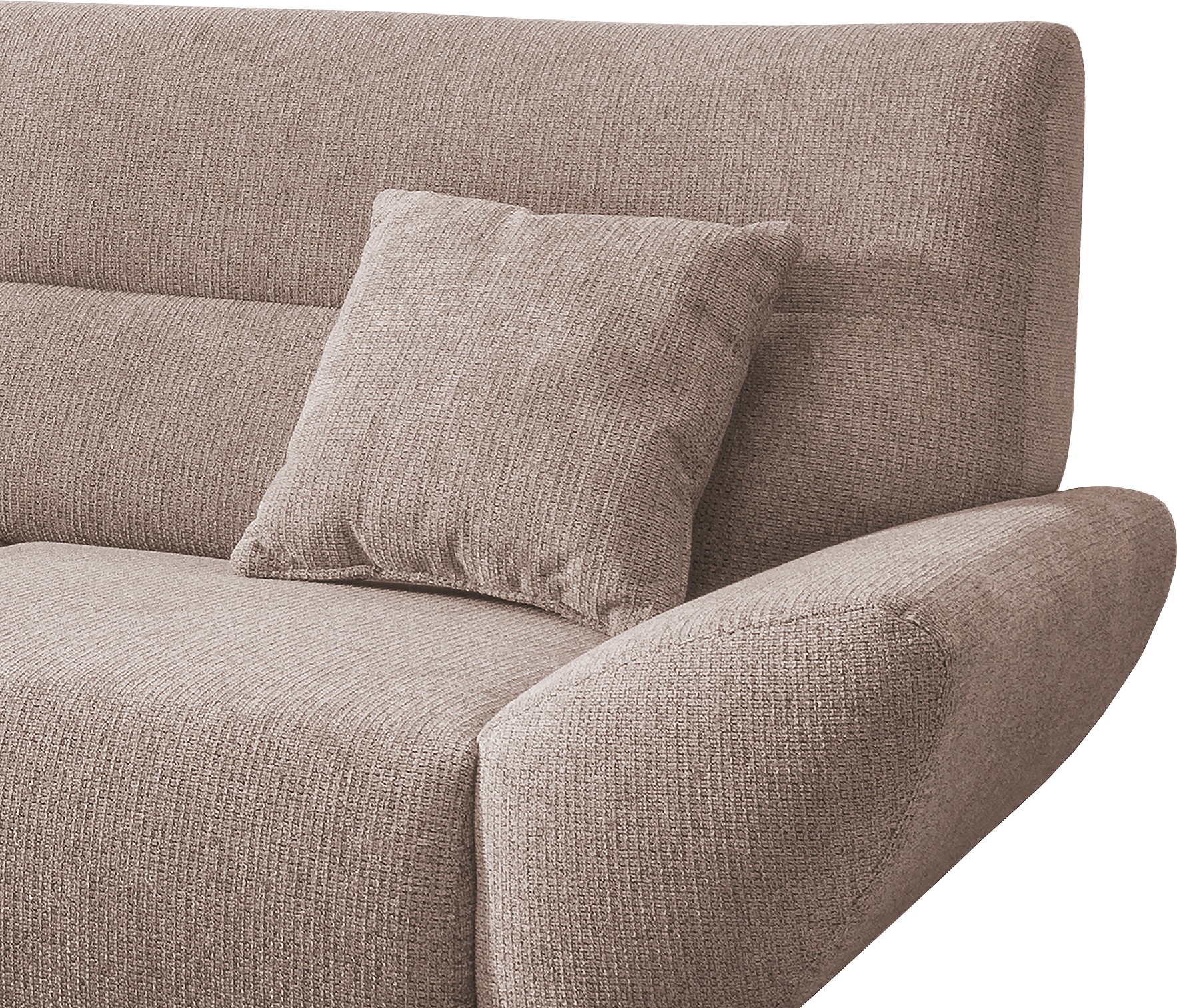 INOSIGN Ecksofa »Drago, elegant und zeitlos, komfortabel, Holzfuß, L-Form«, frei im Raum stellbar, inkl. 2 Zierkissen