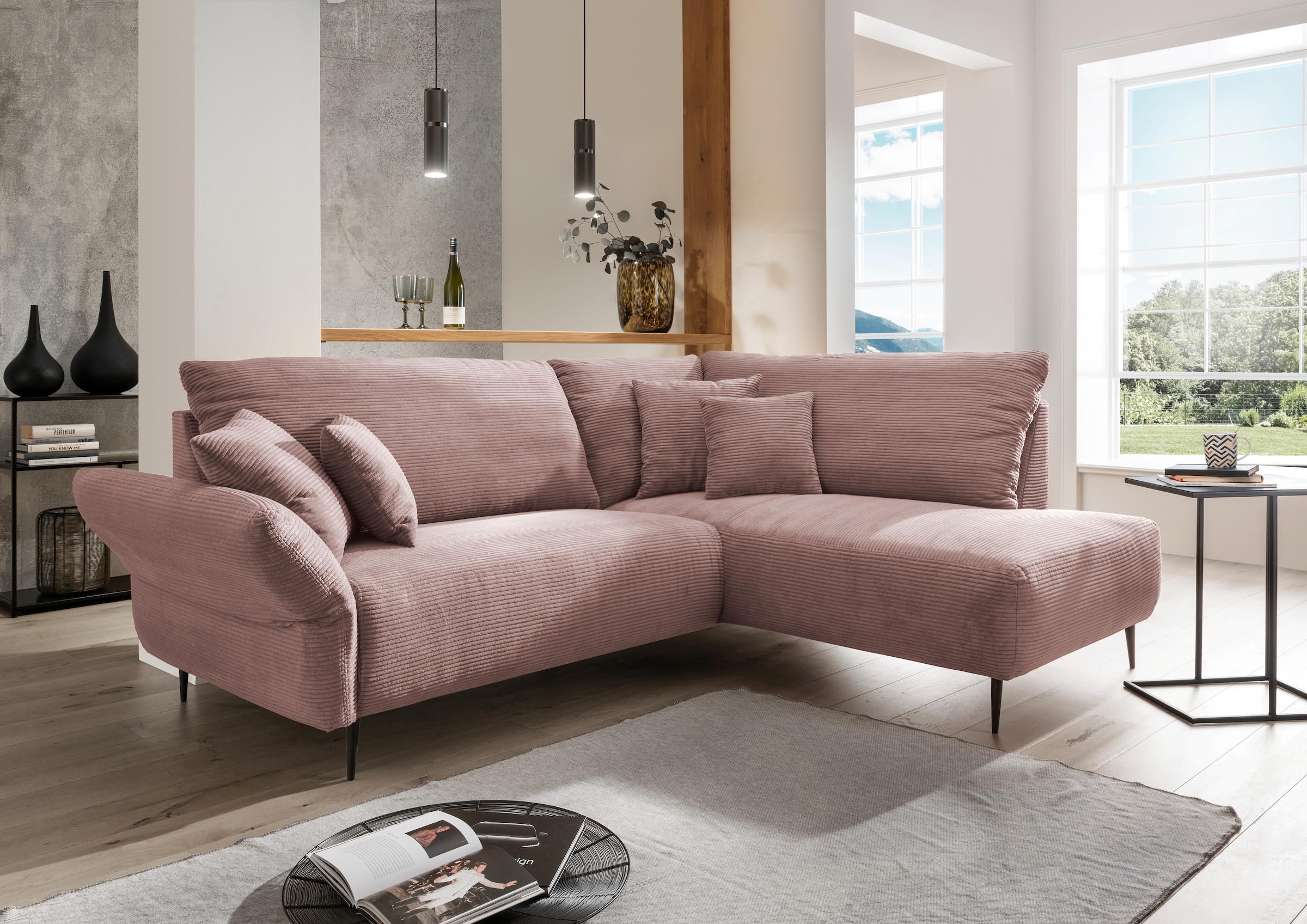 Home affaire Ecksofa »Vanilla L-Form« Armlehnenfunktion