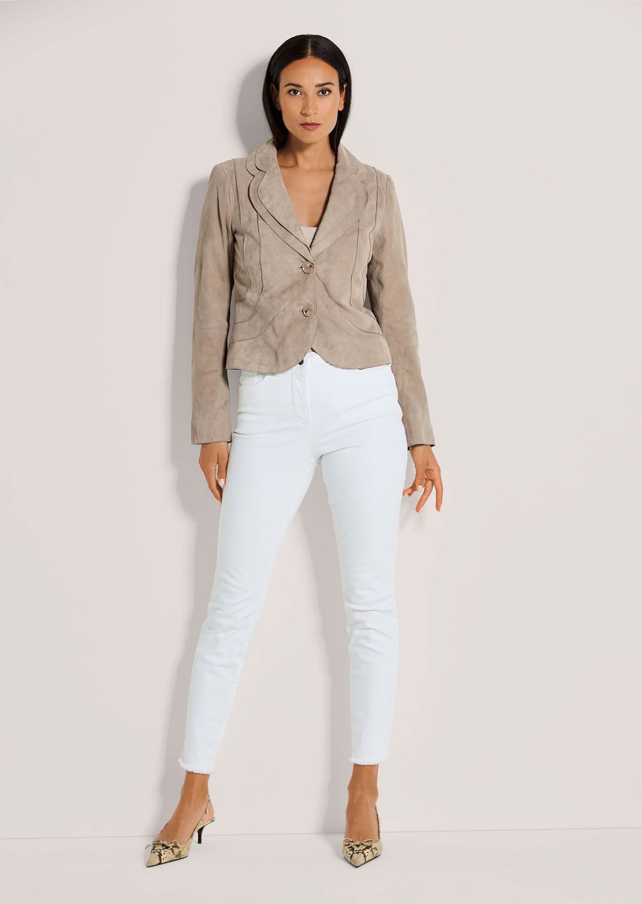 MADELEINE Lederjacke »Lederjacke Kurzblazer aus Ziegenvelours-Leder«