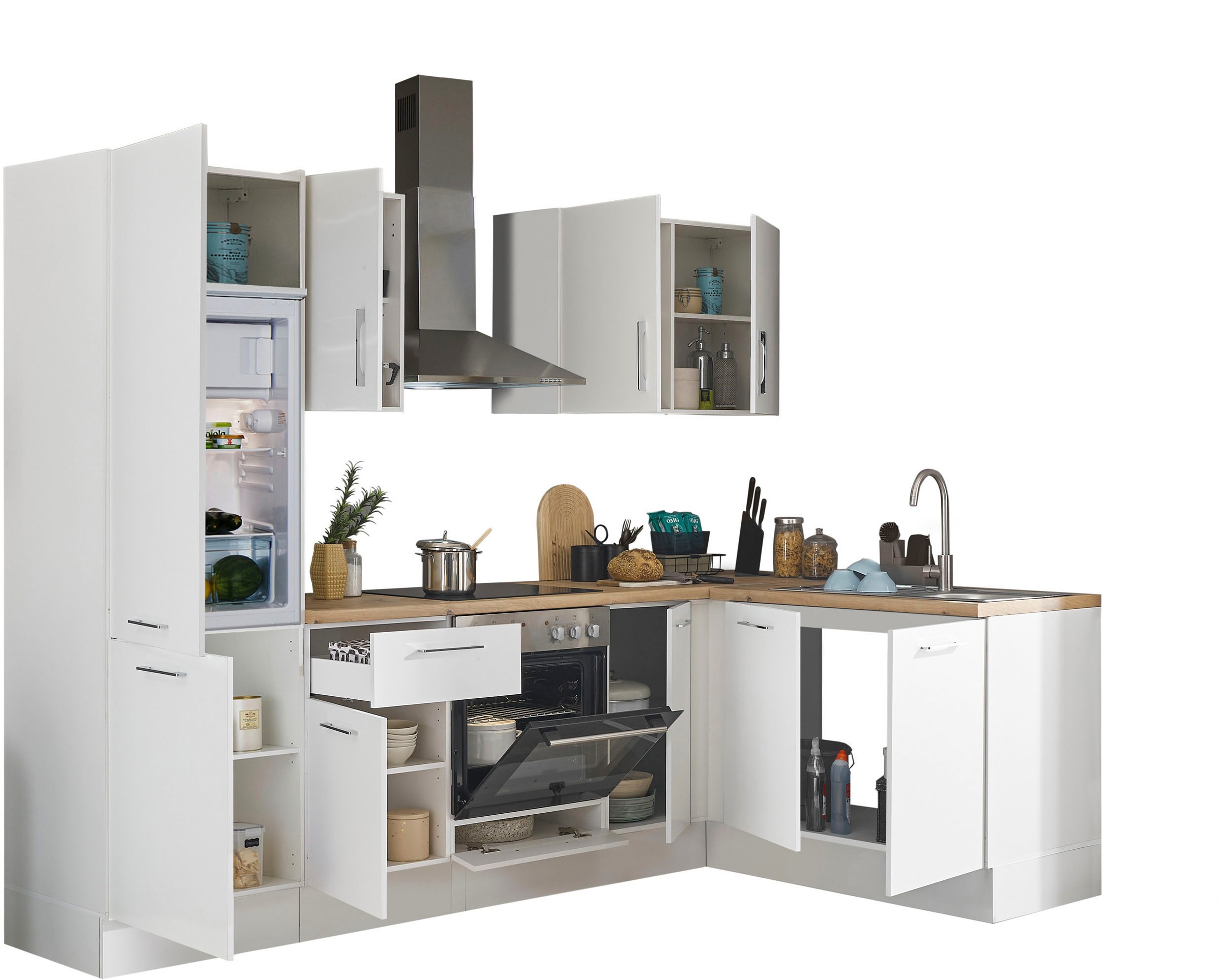 BASIC by Balculina Winkelküche »Turin« Stellbreite 270x175 cm, wahlweise mit E-Geräten