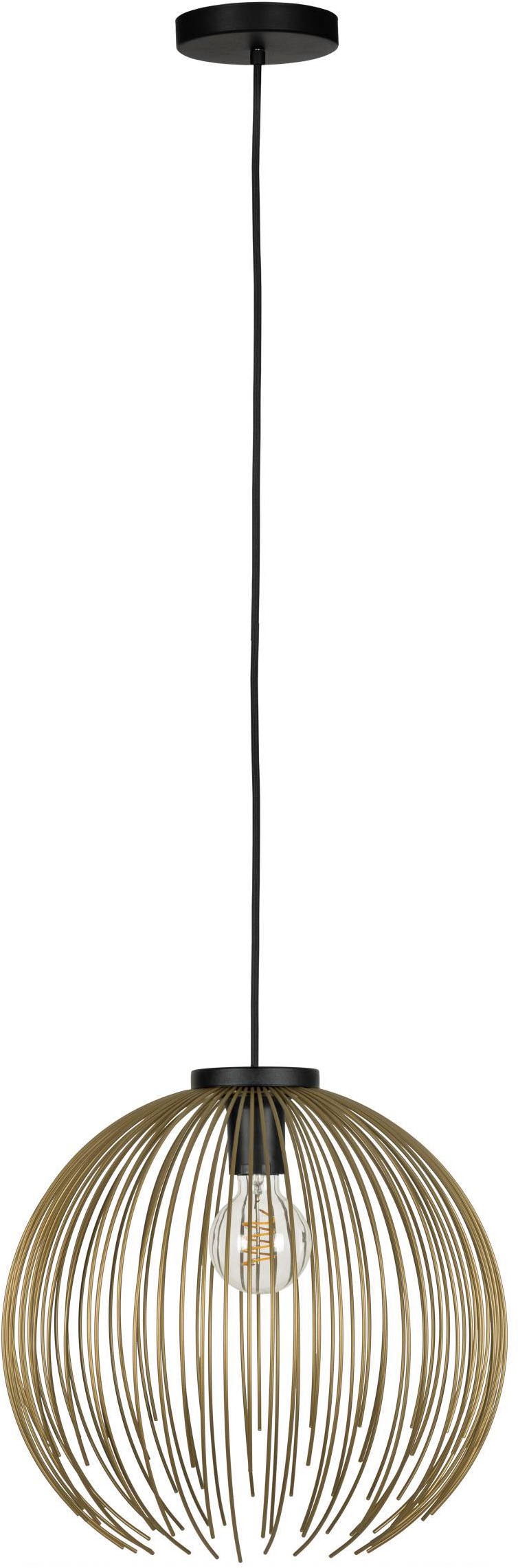 EGLO Hängeleuchte »Venezuela Hängelampe, Pendelleuchte, Esszimmerlampe, Metall, E27« E27 1 Stk. Hängeleuchte - H110 x Ø40 cm - schwarz, gold - 1X40W exkl.