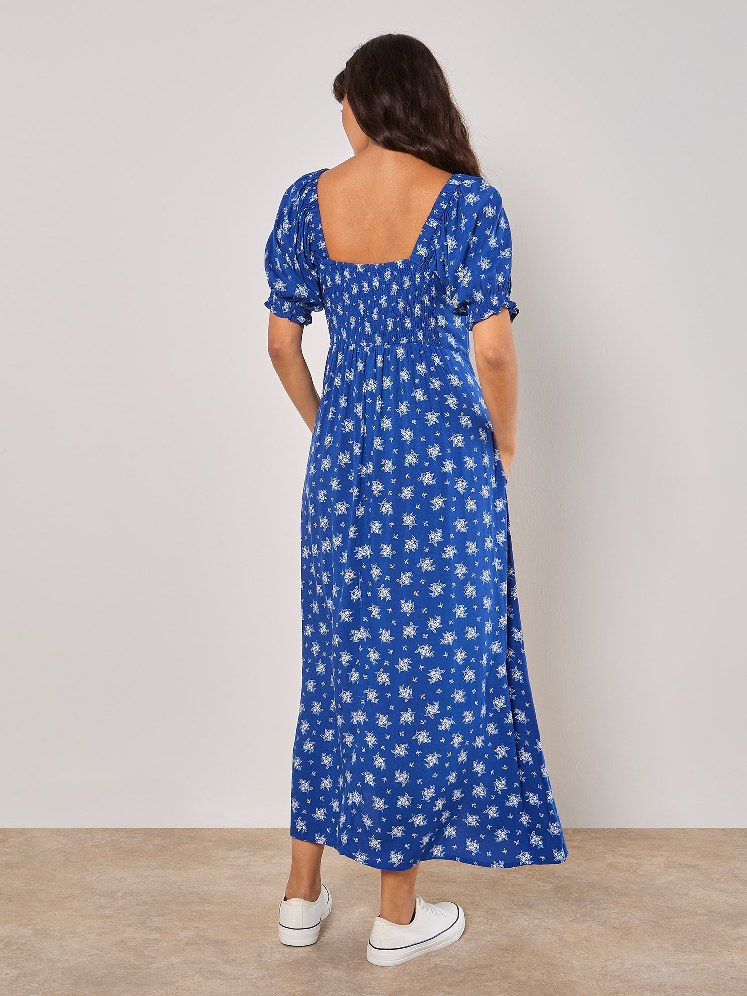 Apricot Maxikleid »Midikleid« mit Puffarmen