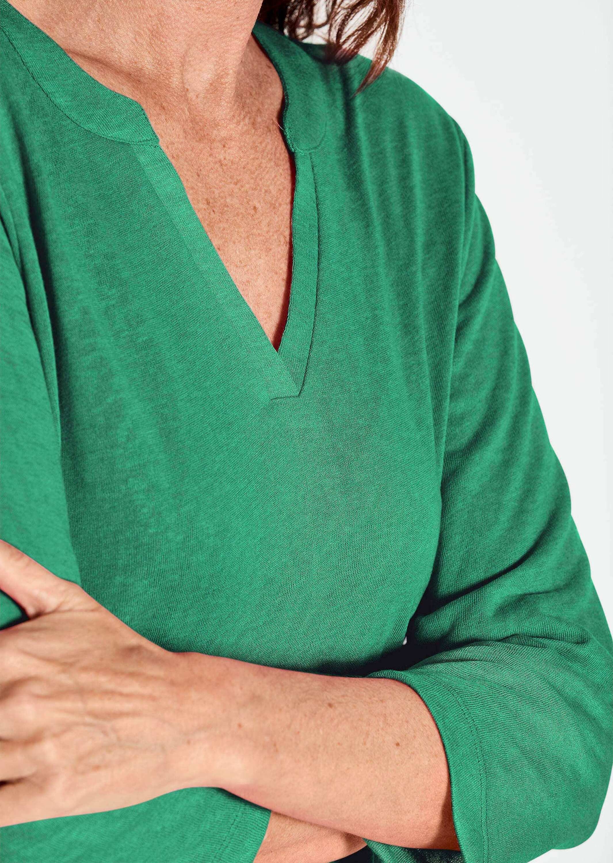 GOLDNER Kurzarmshirt »Kurzgröße Modisches 3/4-Arm-Oberteil«