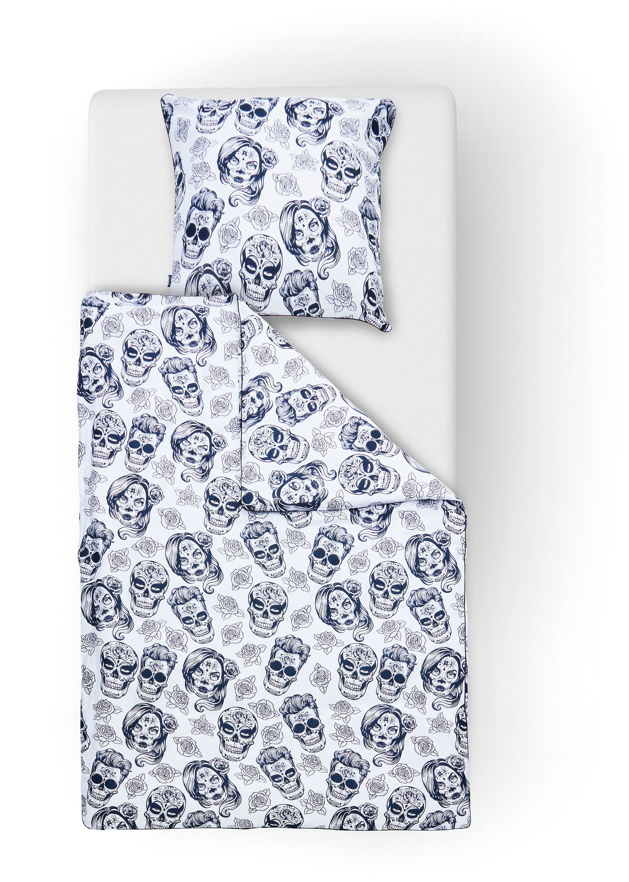 Bettwäsche »Skulls«, beidseitig bedruckte Bettwäsche mit Keder