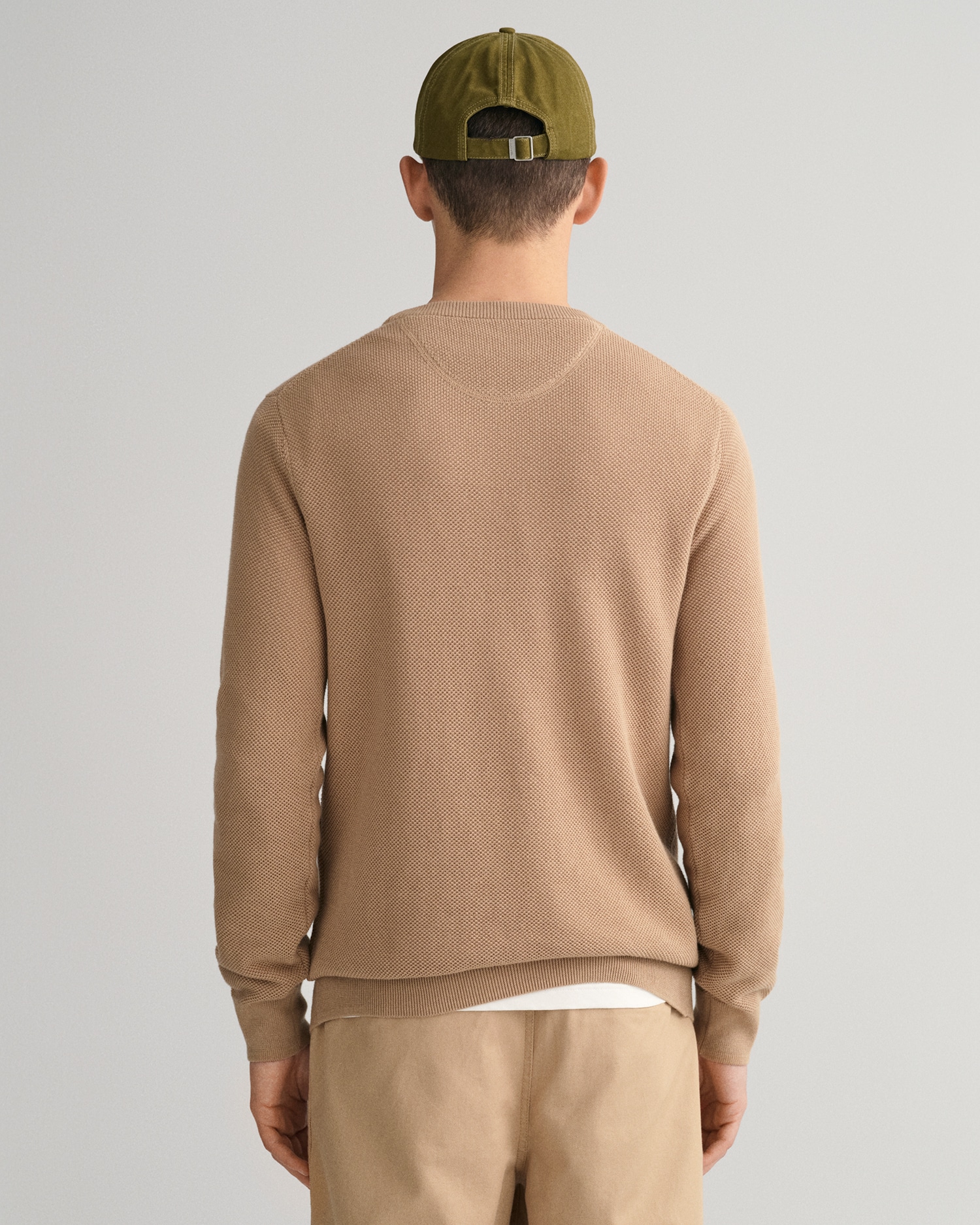 Gant Rundhalspullover »COTTON PIQUE C-NECK«, mit Logostickerei auf der Brust