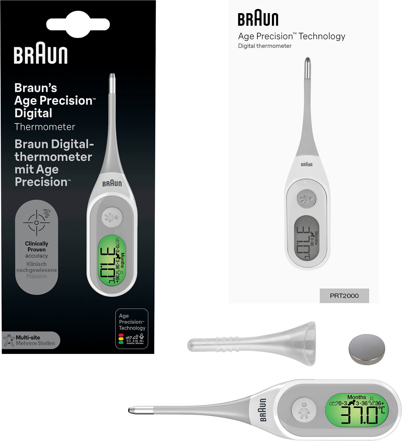 Braun Fieberthermometer »PRT2000 Digitalthermometer mit Shop Online Precision®« Age OTTO im