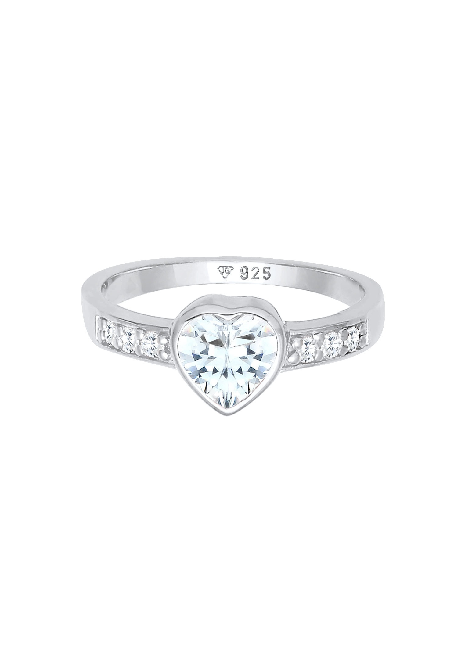 Elli Fingerring »Ring Herz Zirkonia Symbol Verlobung 925 Silber«