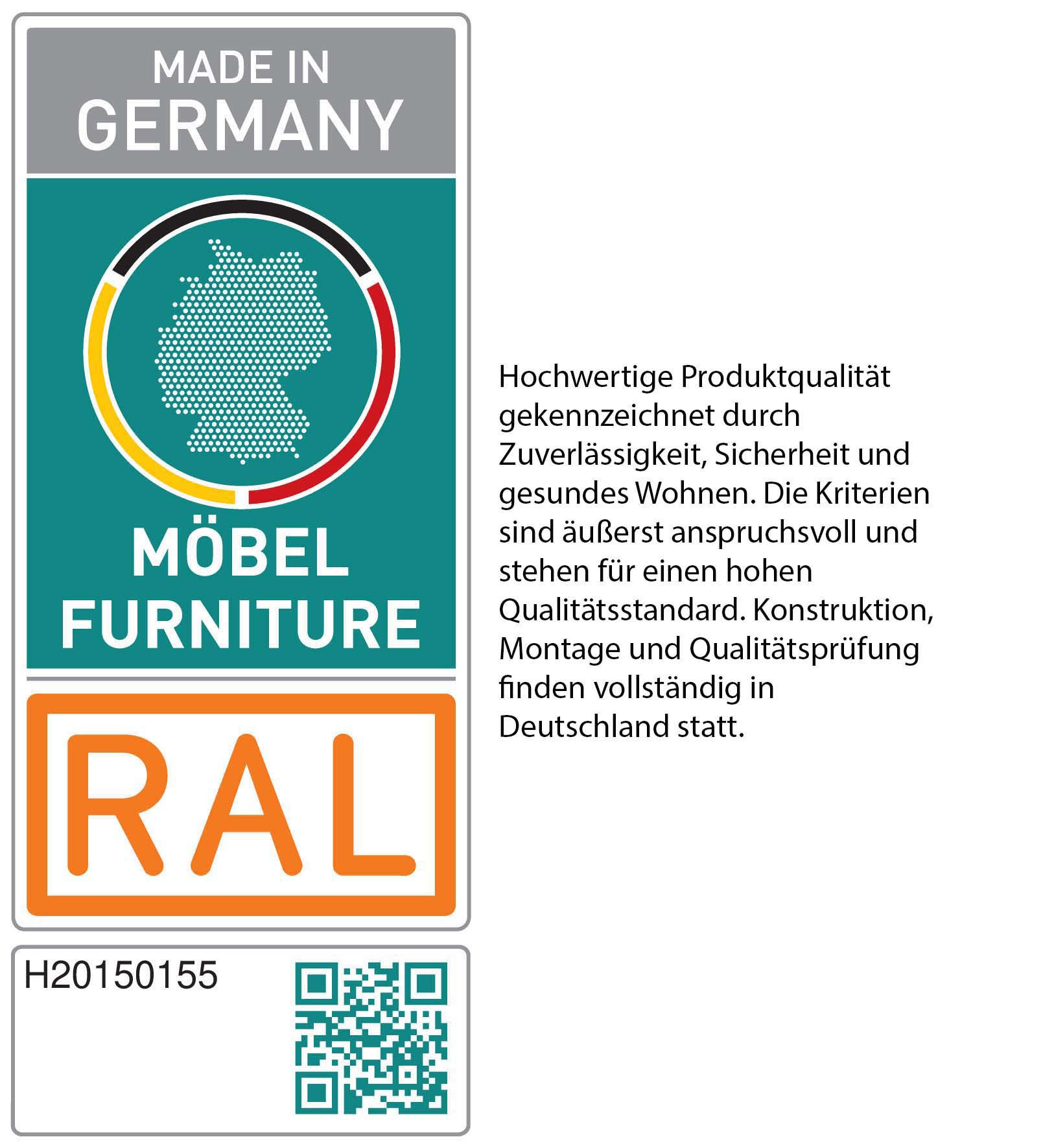 WIEMANN Holzbett »Cardiff, Bettgestell, Bettrahmen, teilmassiv, mit Polsterkopfteil« Belastbarkeit 110/220 Kg, 4-fache höhenverstellbar, MADE IN GERMANY,  Fußteil aus Massivholz, verschiedene Größen