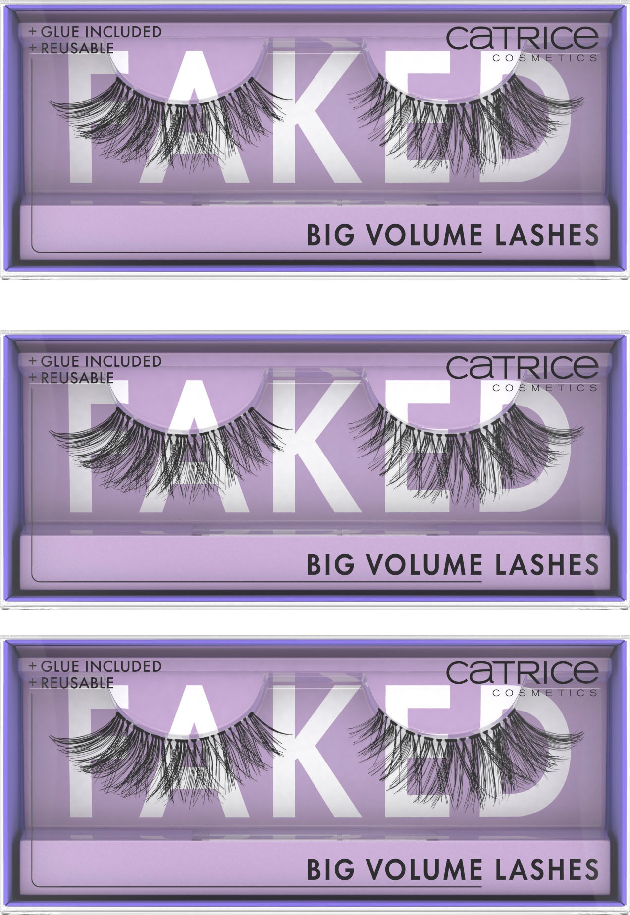 Catrice Bandwimpern »Faked False Lashes Set 01«, (Set, 3 tlg.), mit drei Produktvariationen