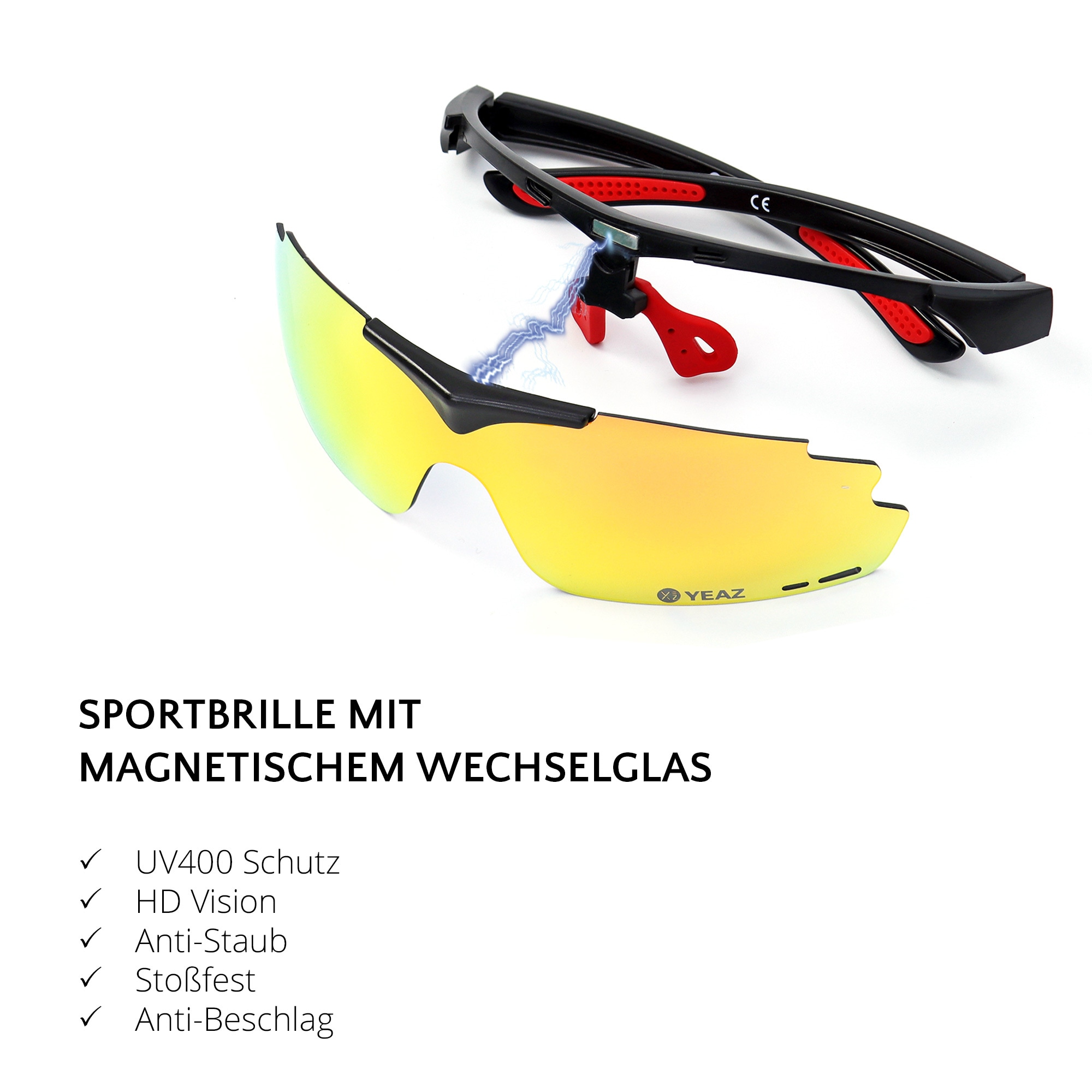 YEAZ Sportbrille »Set Magnet-Sport-Sonnenbrille SUNUP«