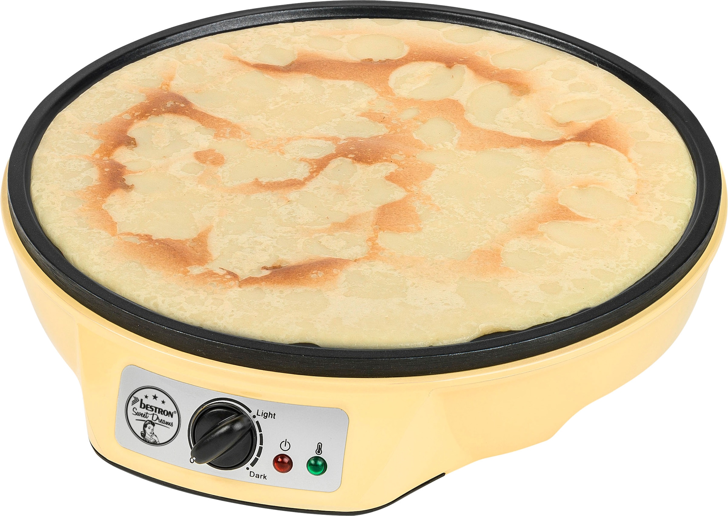 bestron Crêpesmaker »ASW602 im Retro Design, für Crepes mit Ø 30 cm«, 1000 W, Ø 30 cm, inkl. Teigverteiler & Crêpes-Wender, Antihaftbeschichtung