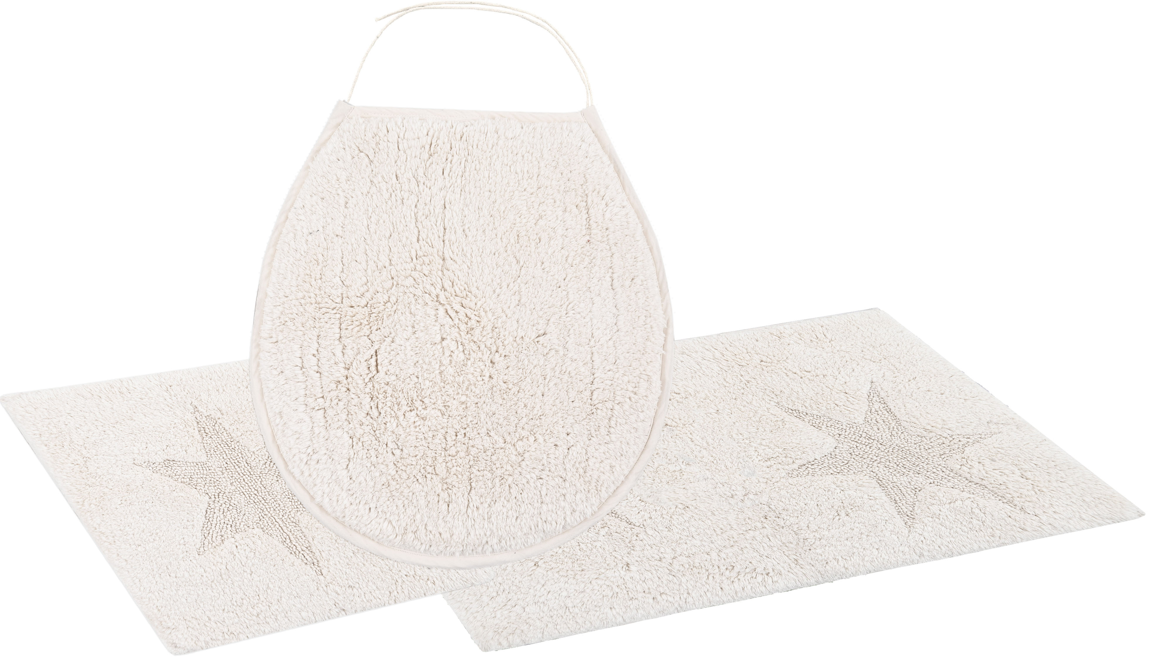 Andas Badematte »Marie« Höhe 13 mm rutschhemmend beschichtet fußbodenheizungsgeeignet strapazierfähig Badteppich, Stern Motiv, Hoch-Tief-Struktur,...