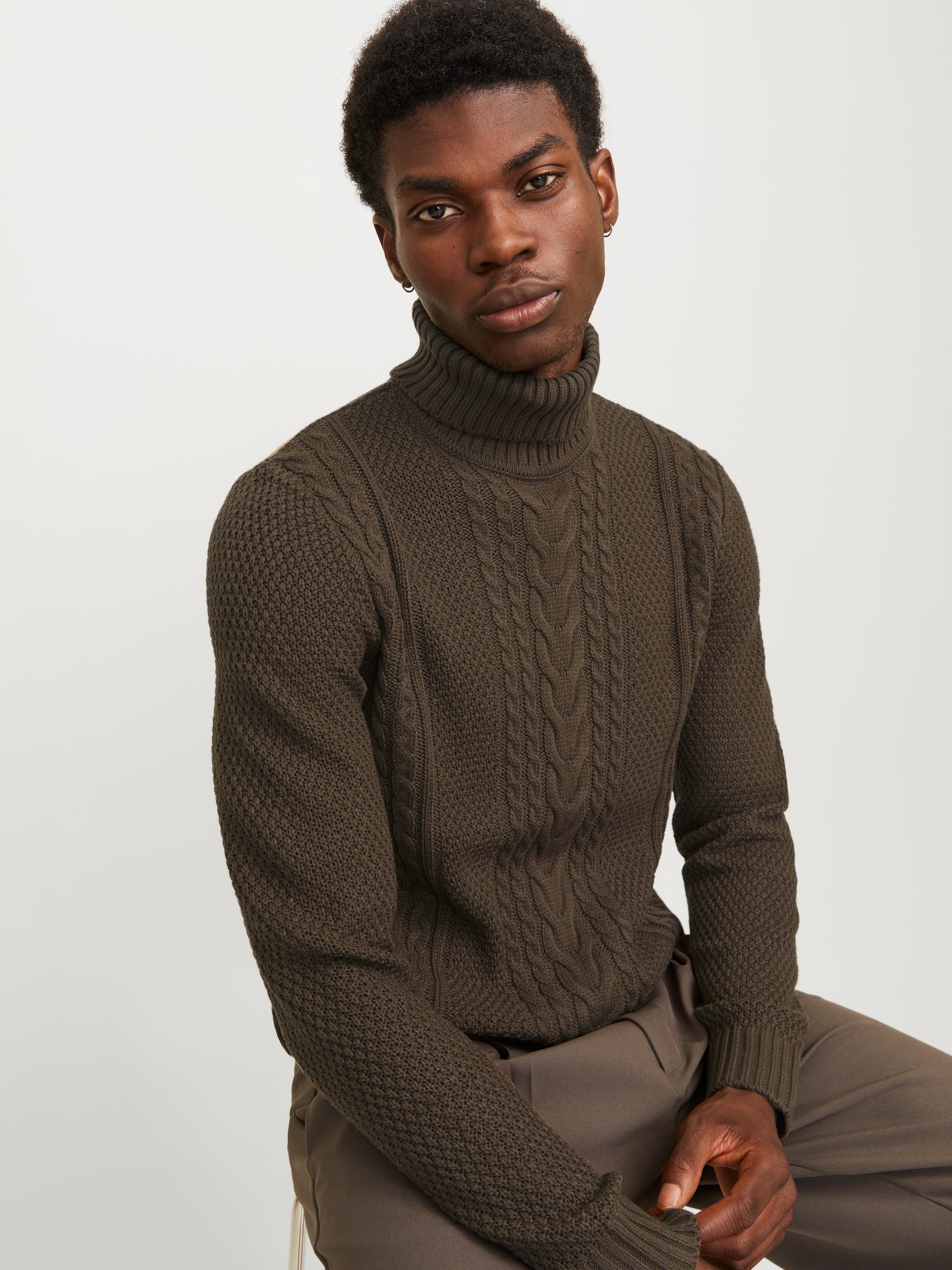 Jack & Jones Rollkragenpullover »JJCRAIG KNIT ROLL NECK AW24«, mit Zopfmuster