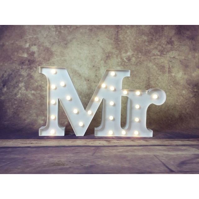 MARQUEE LIGHTS LED Dekolicht »Mr«, 24 flammig-flammig, Wandlampe, Tischlampe  Mr mit 24 festverbauten LEDs - 71x38 cm bestellen im OTTO Online Shop