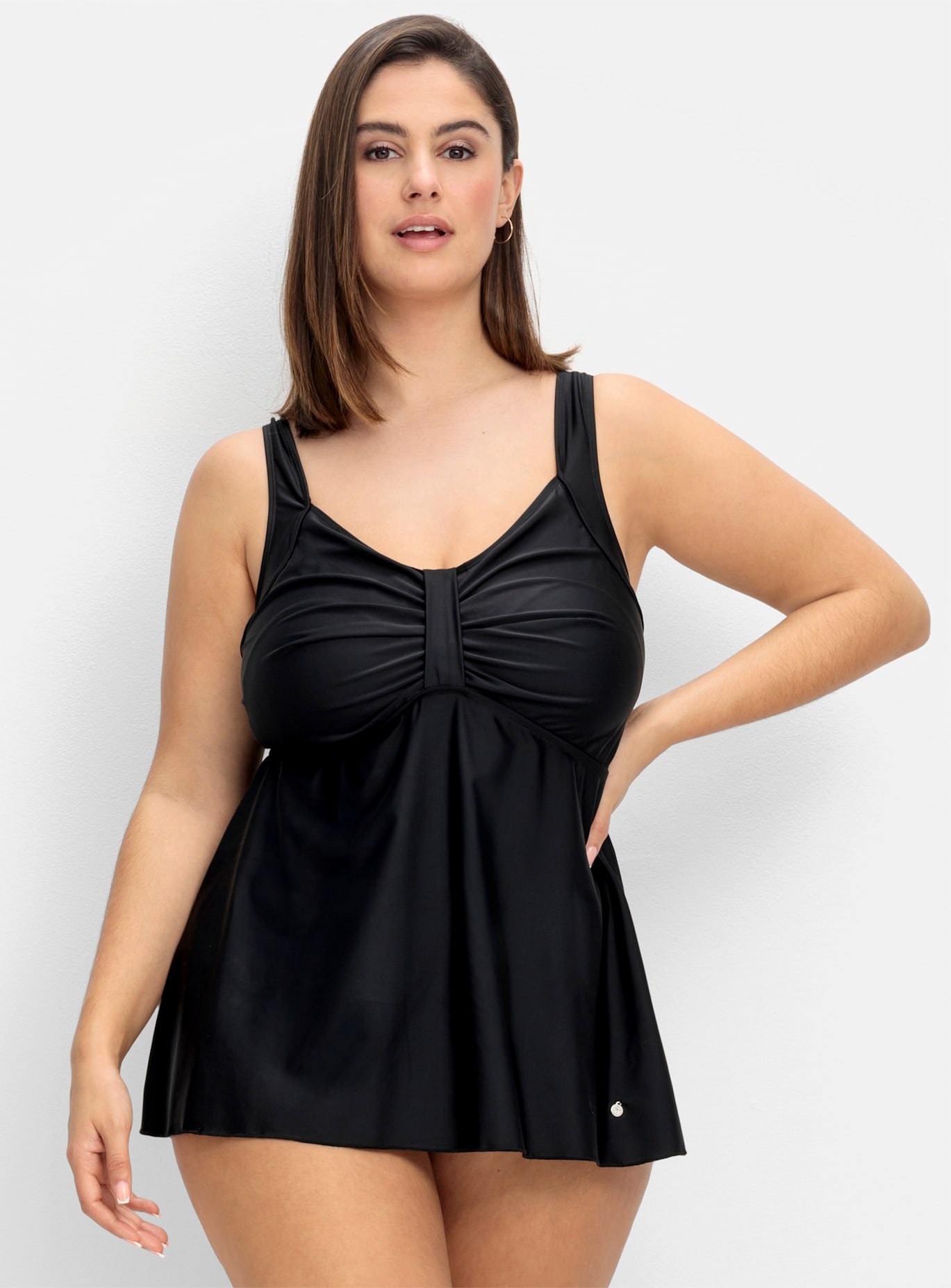 Sheego Damen Tankini-Top in schwarz, Größe Cup F