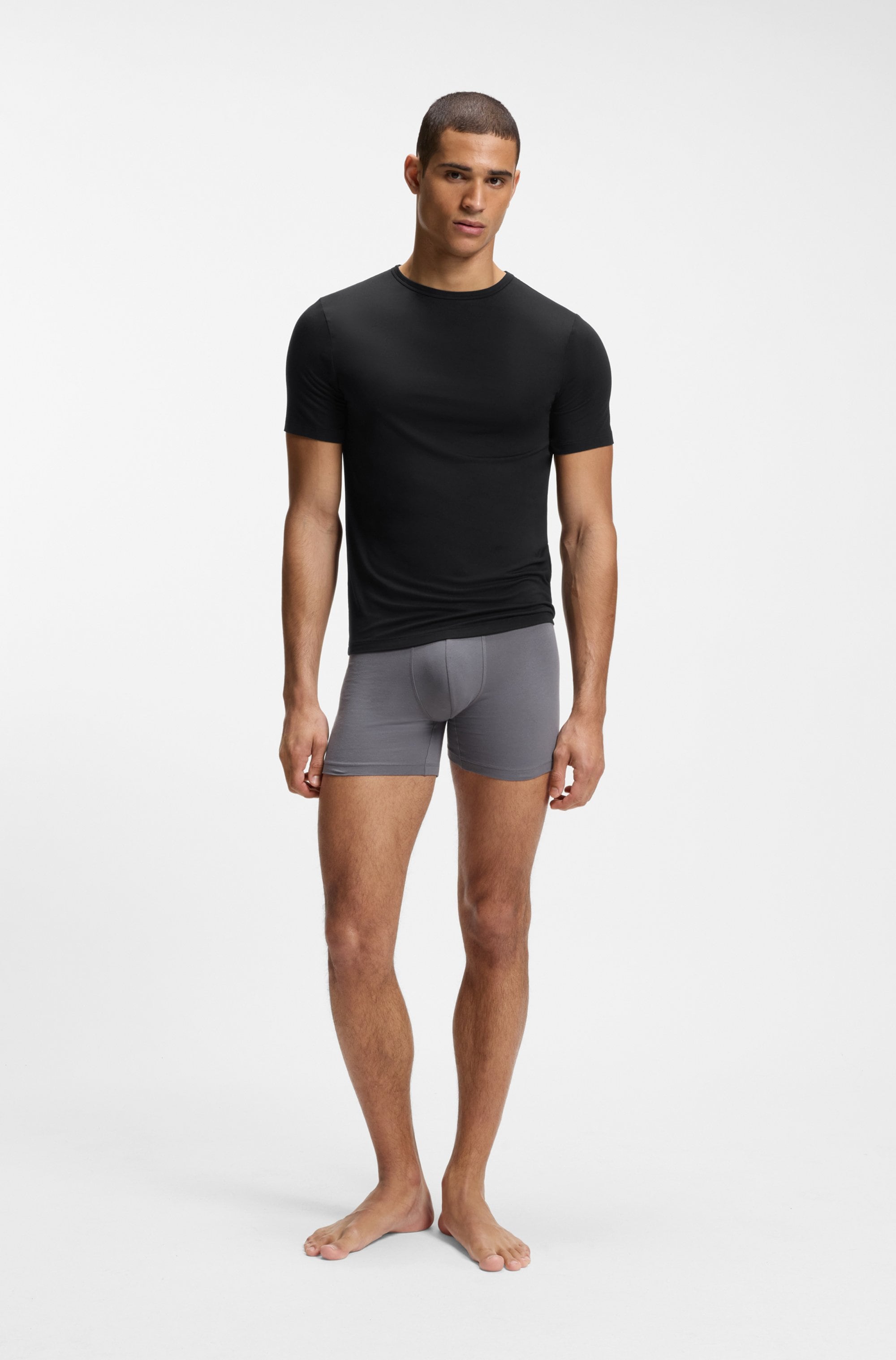 BOSS T-Shirt »TShirt RN 3P Natura« 3 Stk. einfarbiges T-Shirt mit Markenlabel