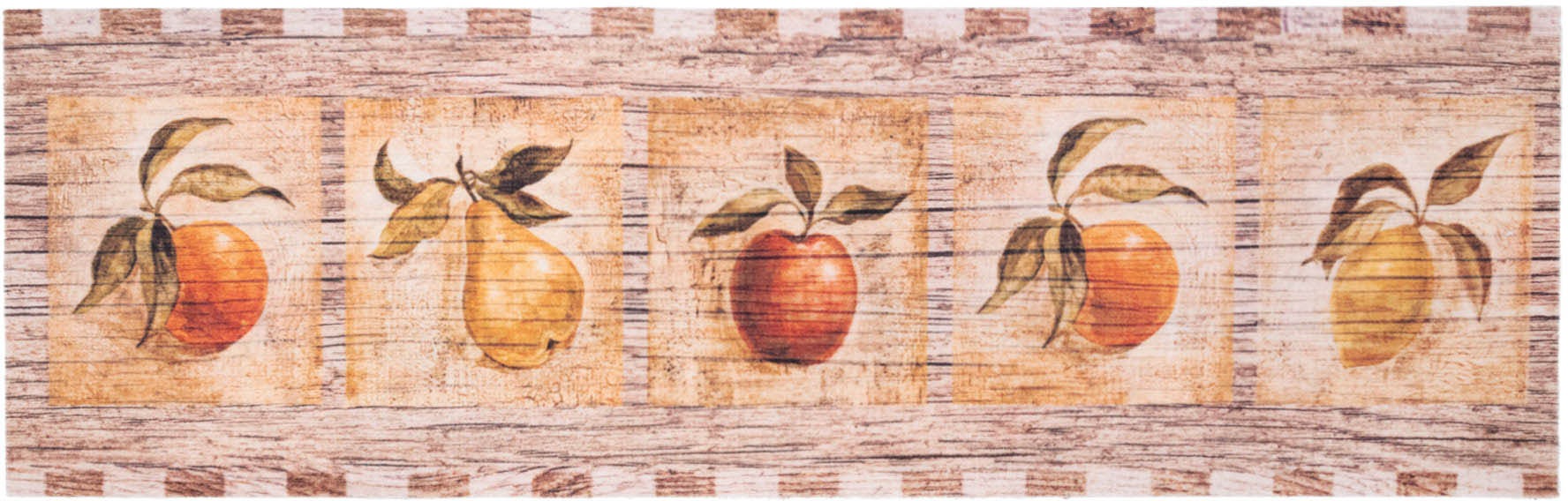 Primaflor-Ideen in Textil Küchenläufer »Küchenläufer COTTAGE FRUIT«, rechteckig, 5 mm Höhe, Motiv Obst, rutschhemmend, waschbar, Küche