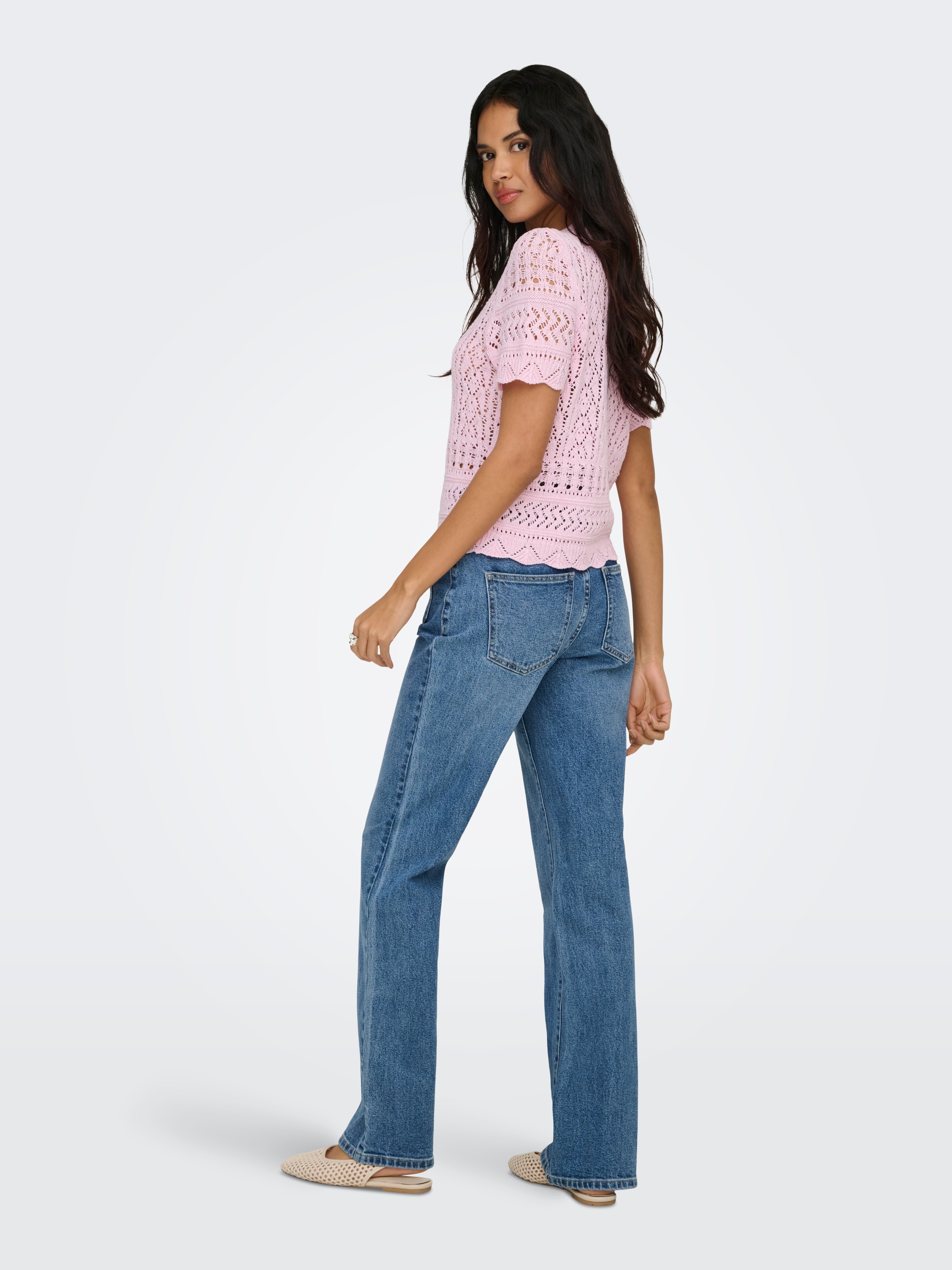 ONLY Kurzarmpullover »ONLELKE LIFE SS STRUCTUR O-NECK KNT NOOS«