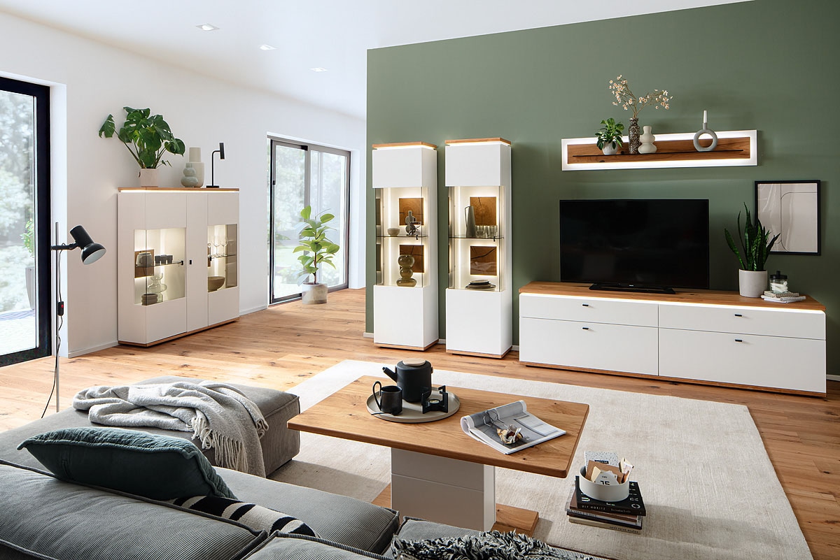 MCA furniture Highboard »Matadi Highboard«, (1 St.), Highboard, Weiß, Holzabsetzung, 1 Tür, gedämpft, B: 50cm