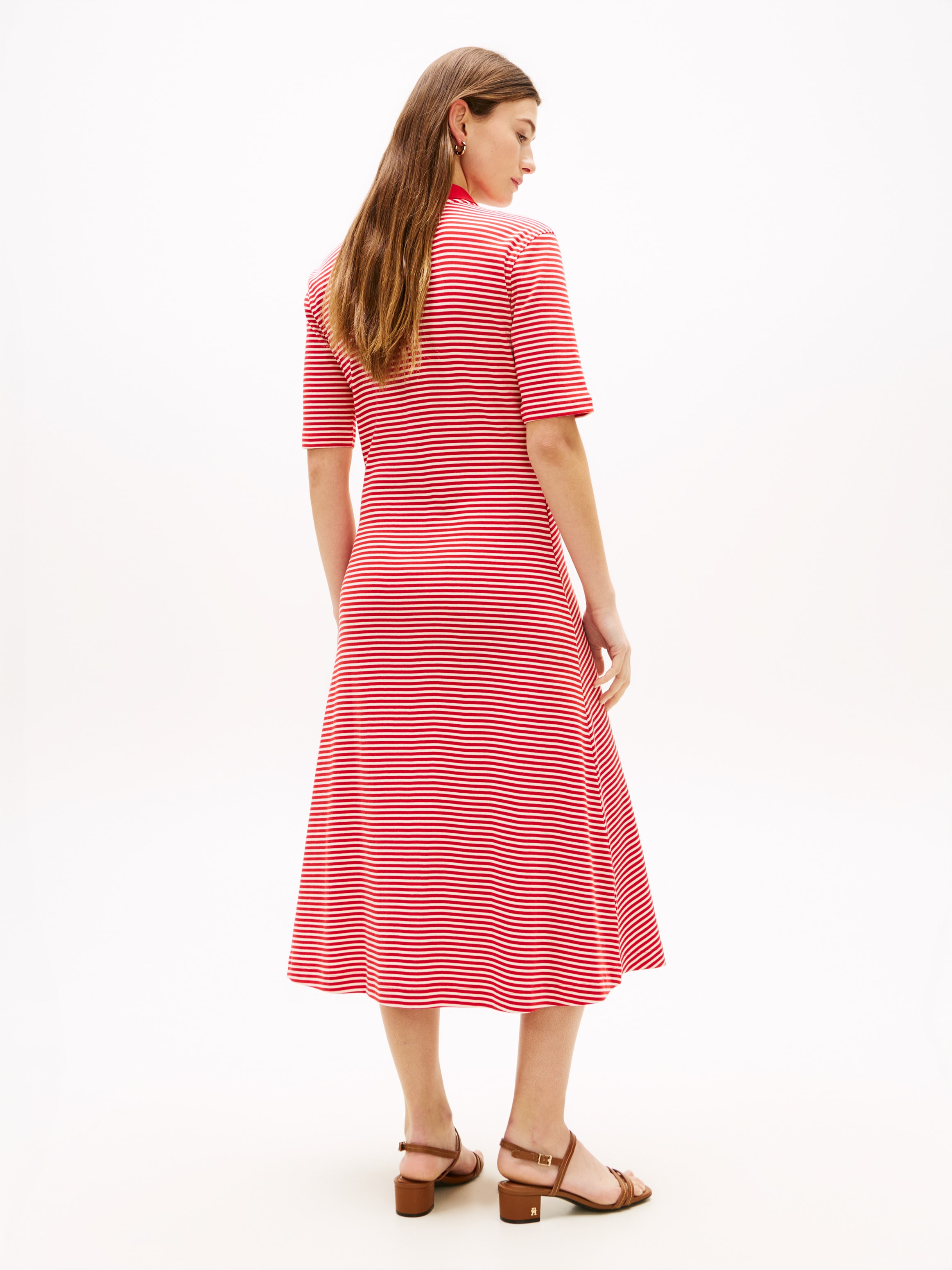 Tommy Hilfiger Polokleid »GOLD BUTTON F&F MIDI DRESS« mit Logo-Stickerei