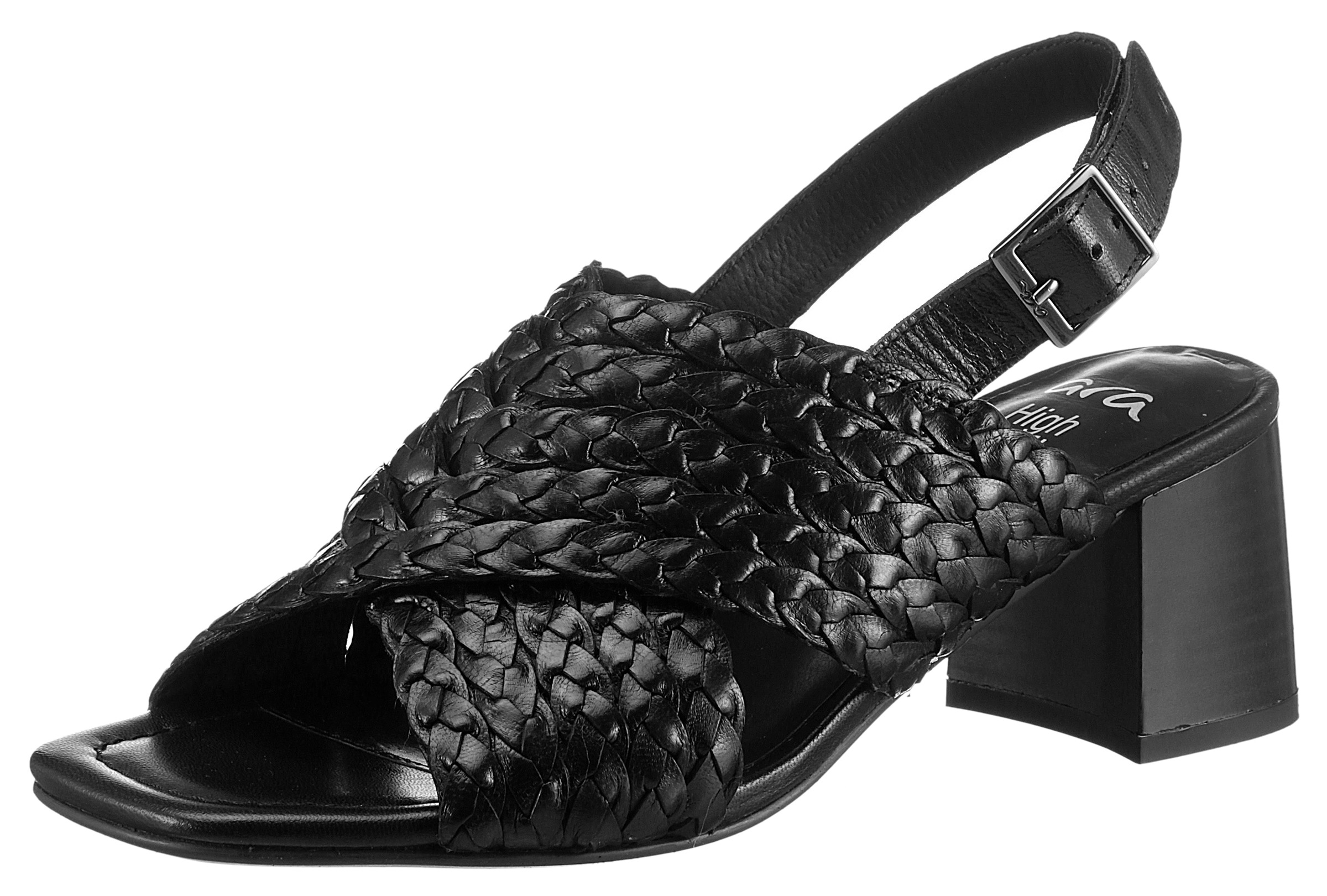 Ara Sandalette »BRIGHTON«, Sommerschuh, Sandale, Blockabsatz, in Flecht-Optik, Bequemweite G