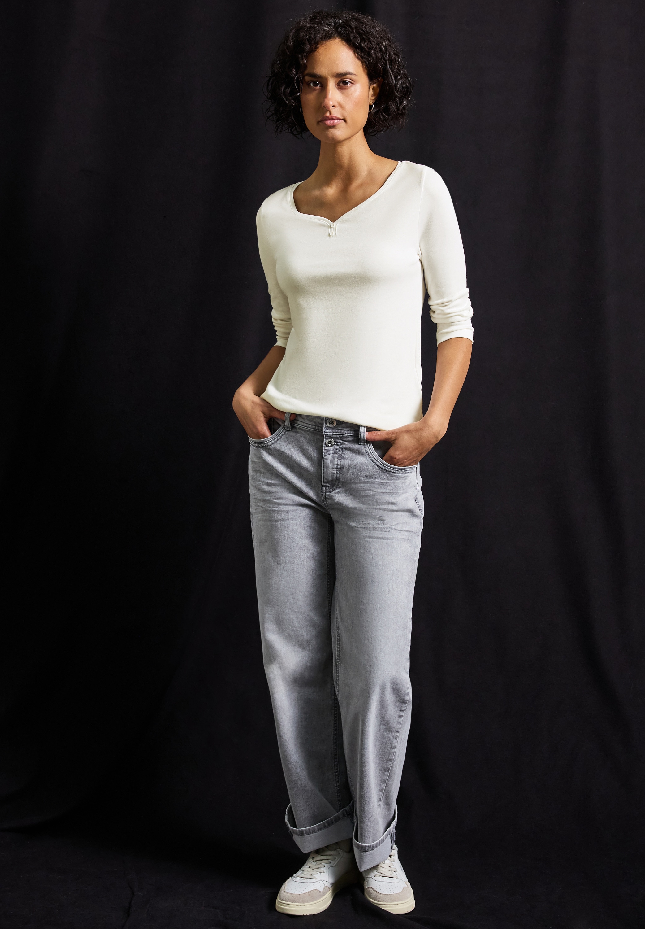 STREET ONE 3/4-Arm-Shirt, mit Knopfdetail