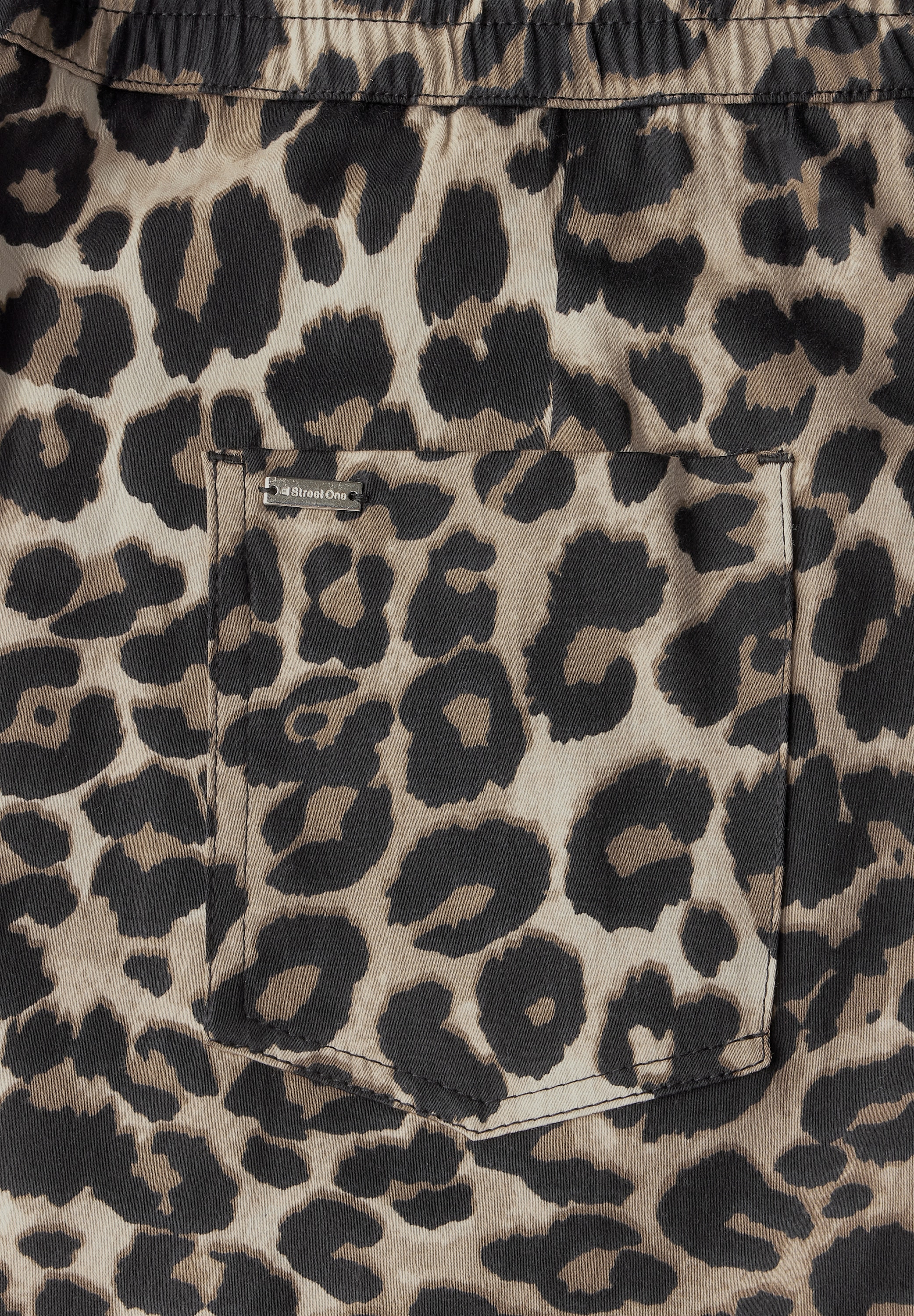 STREET ONE Stoffhose »Style Bonny«, Sommerhose mit Leo-Print