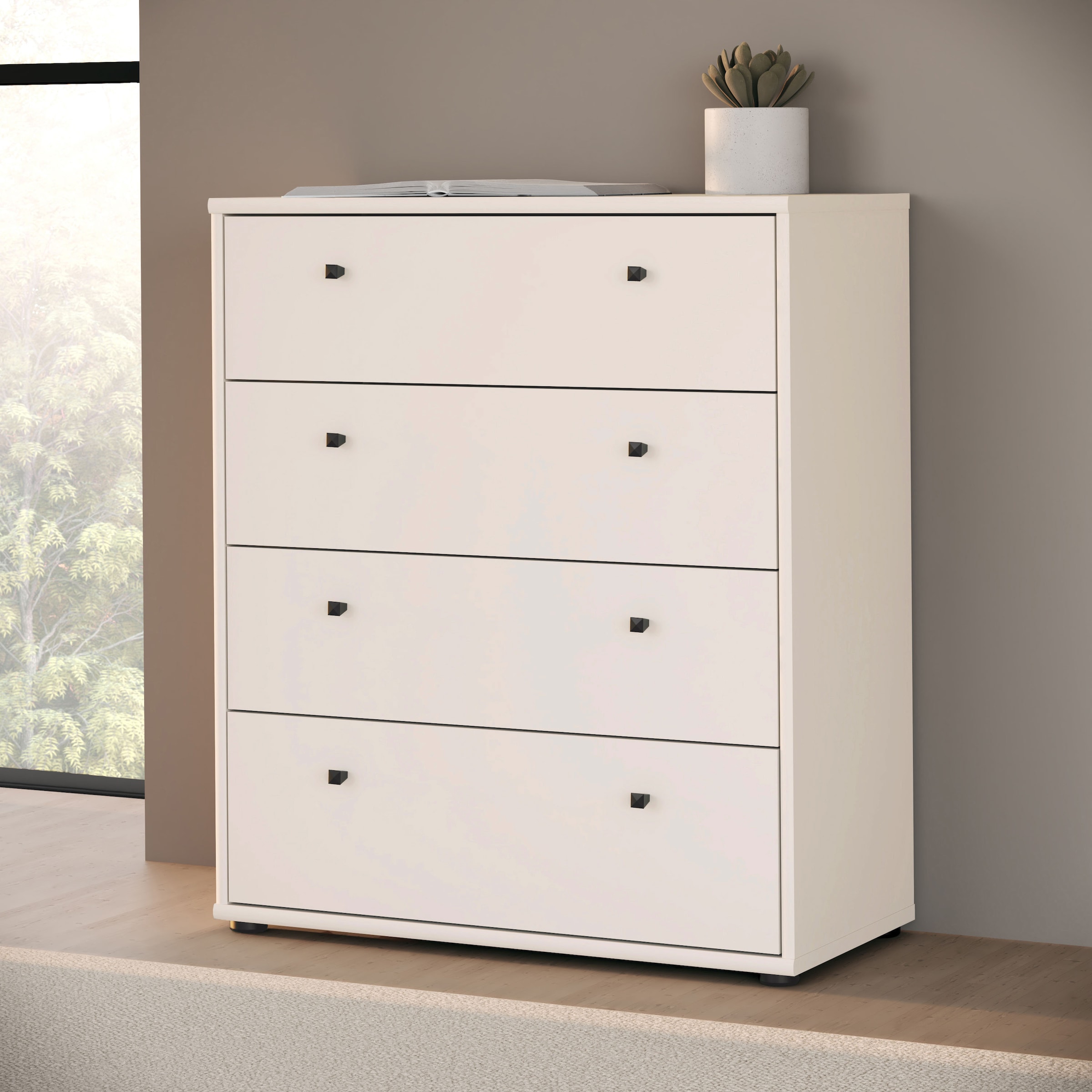 FORTE Kommode »Tempra, Kommode, 4 Schubkästen , Höhe 85,5 cm« Breite 73,7 cm
