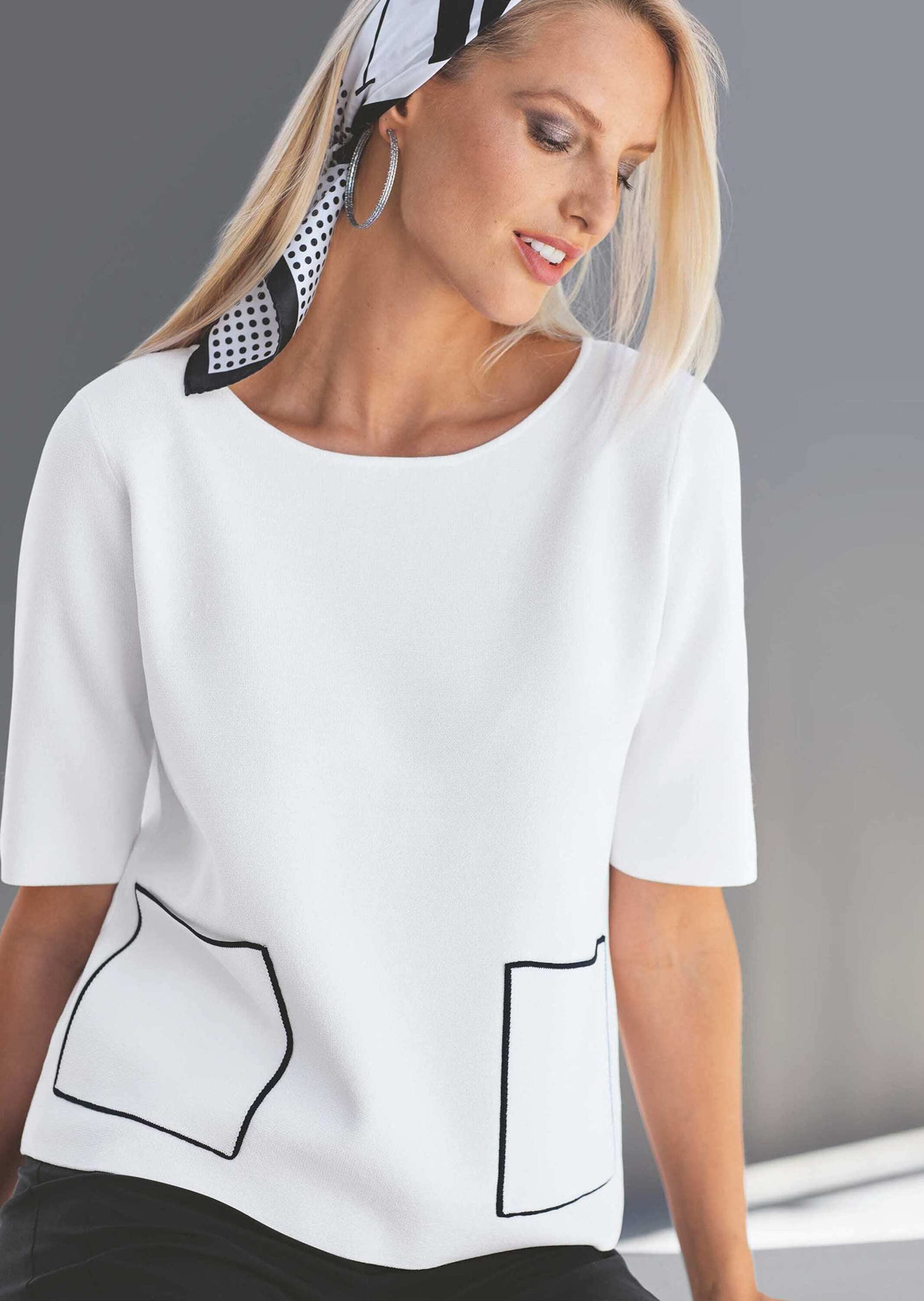 MADELEINE Longpullover »Strickpullover Eleganter Viskosepullover mit Rundhals«