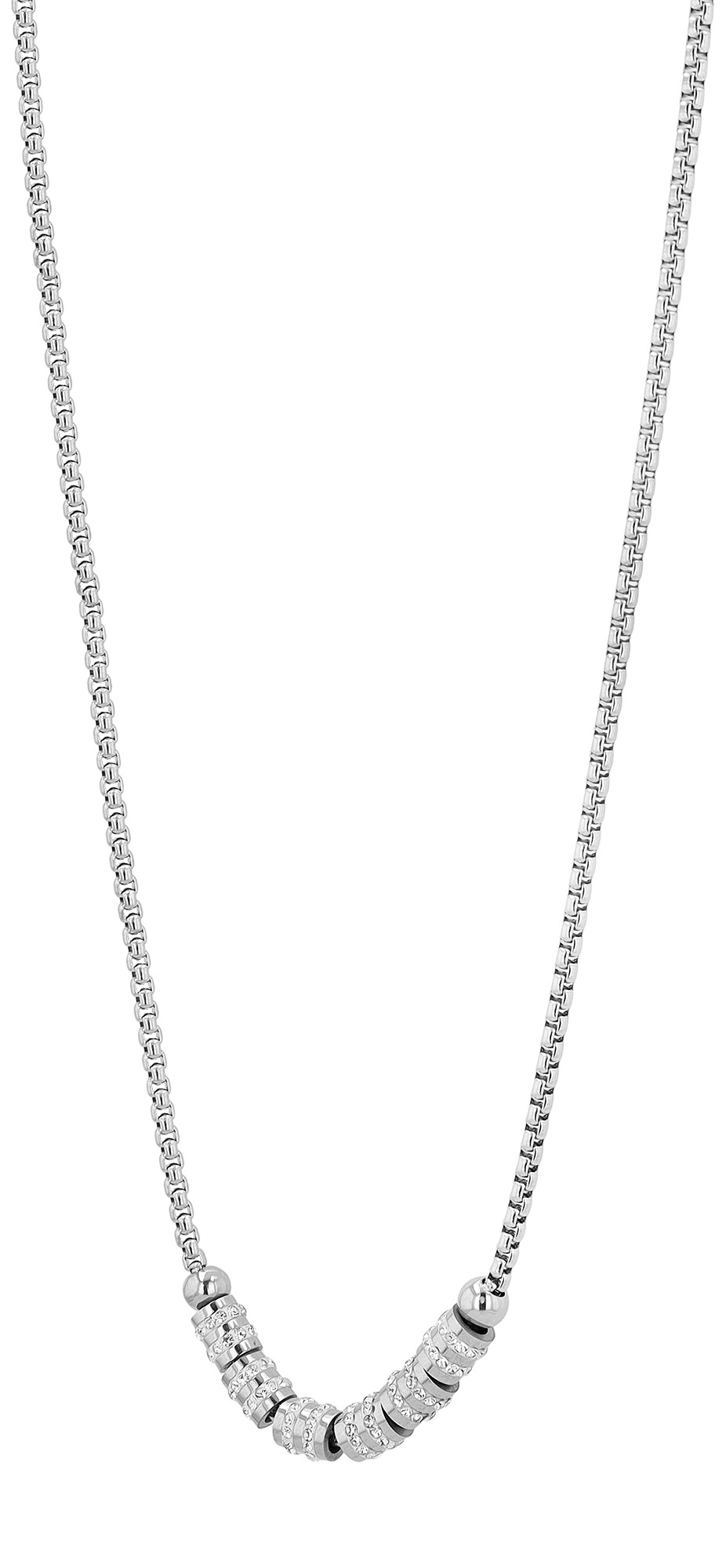 Adelia´s Gliederkette »Damen Halskette ¿ Venezianerkette aus Edelstahl mit Perle 45 cm«