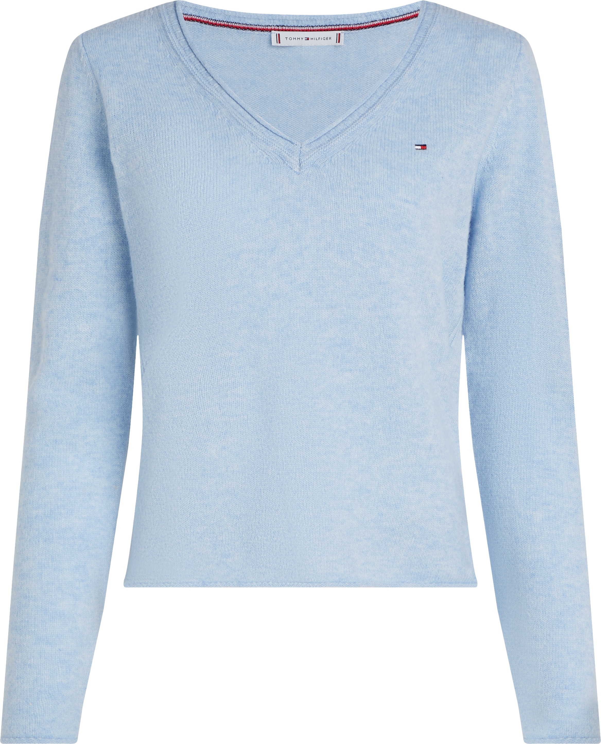 Tommy Hilfiger Strickpullover »SOFT WOOL V-NK SWEATER«, mit V-Ausschnitt aus 100% Wolle