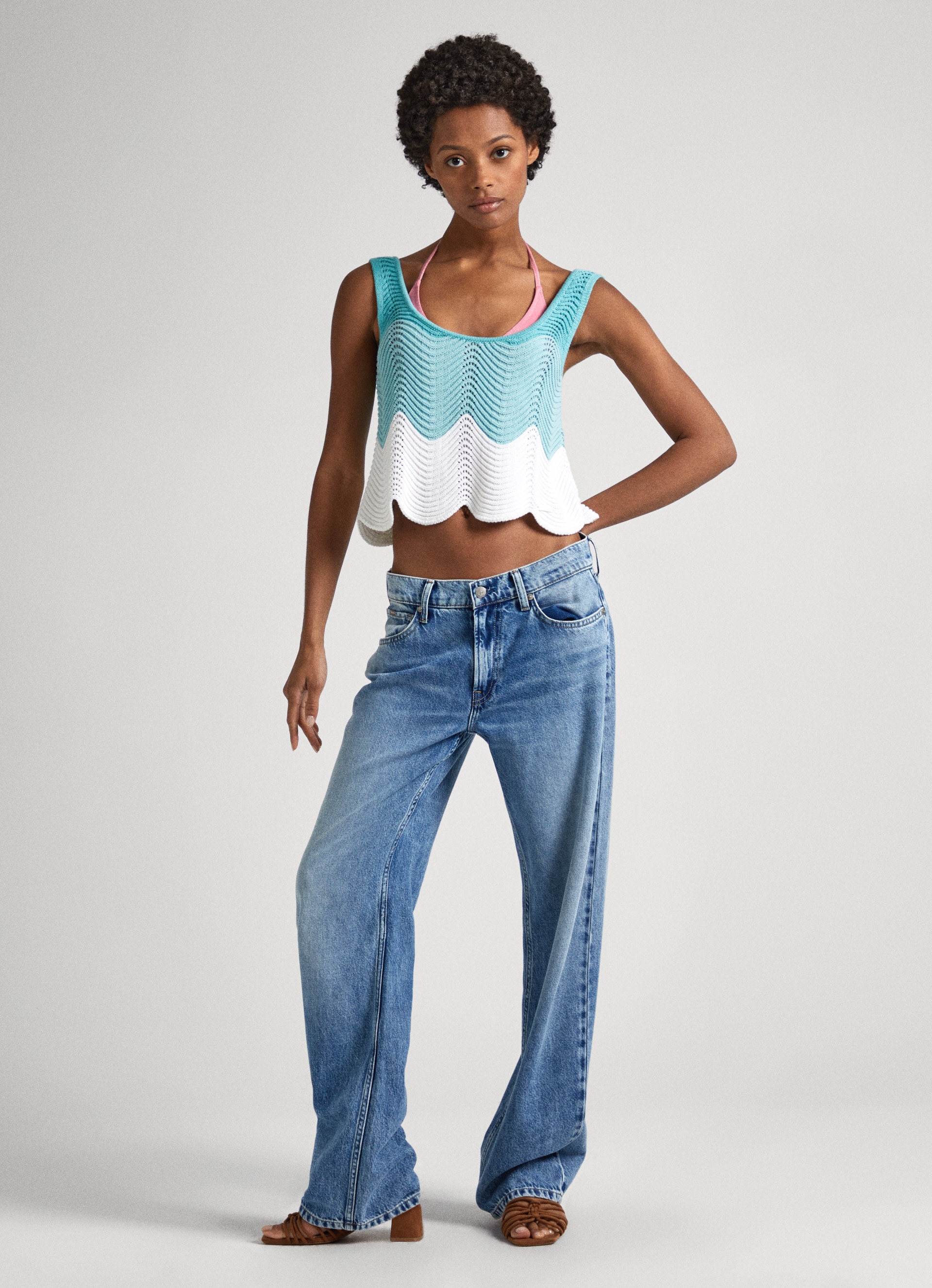 Pepe Jeans Stricktop »GALEA«, mit Wellensaum