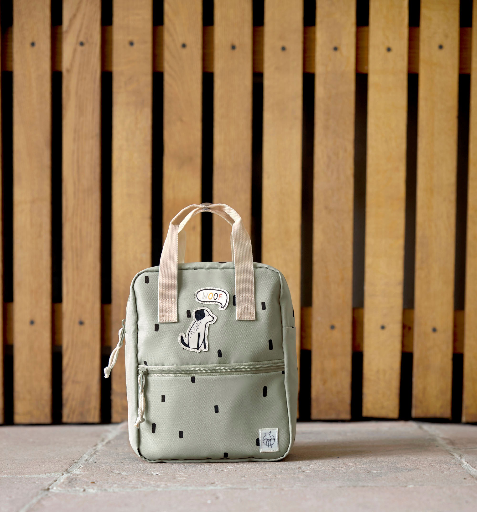 LÄSSIG Kinderrucksack »Happy Prints, Mini Square Backpack, Light Olive«