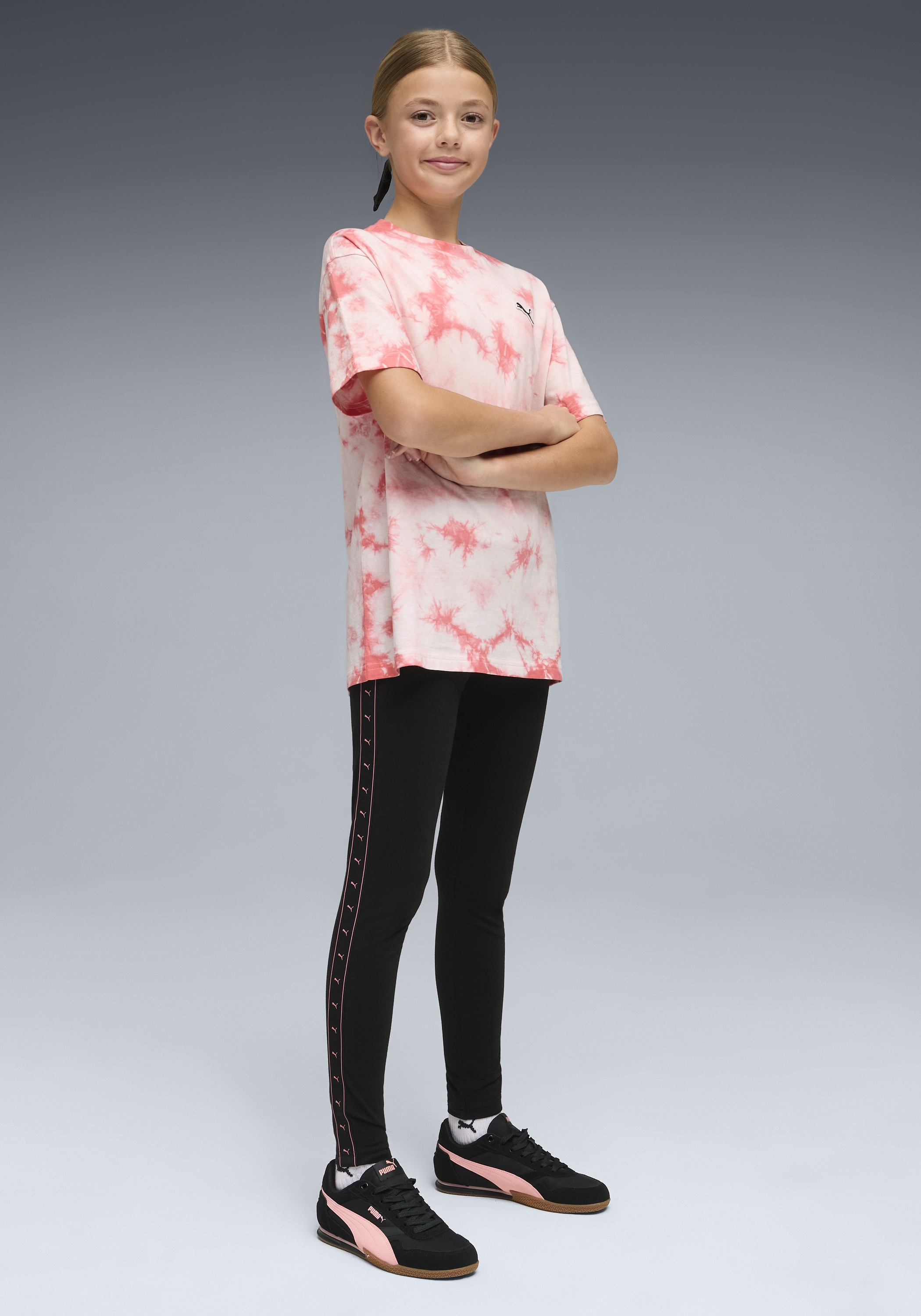 PUMA Leggings »ESS TAPE LEGGINGS G«  aus Baumwollmischung, schmale Passform, sportlicher Stil