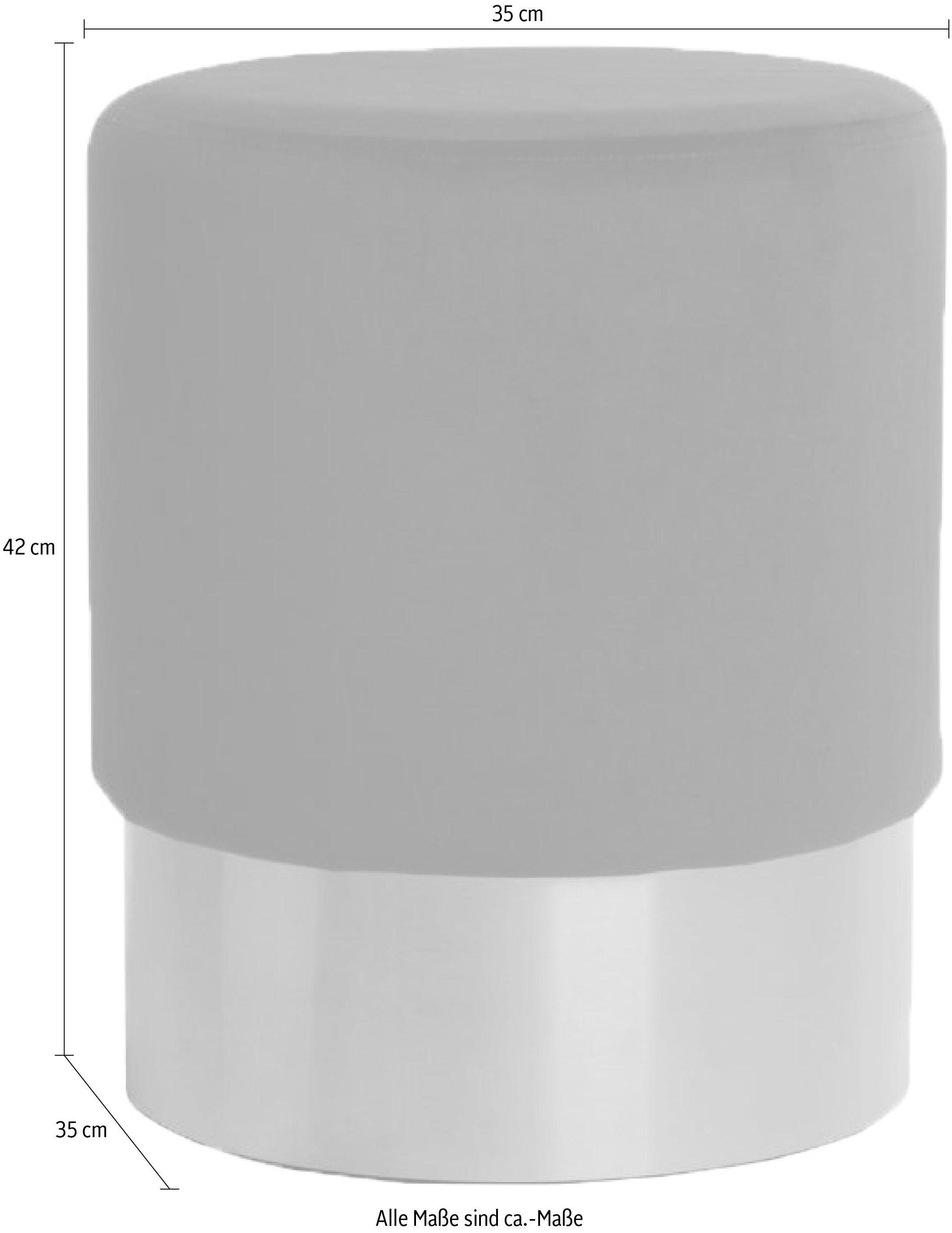 Kayoom Hocker »Nano 110, Hocker in stilvollem Design, runde Form, mit Fuß aus Metall«, (1 St.), Golz Akzente, mit pflegeleichtem Stoffbezug, runde Form