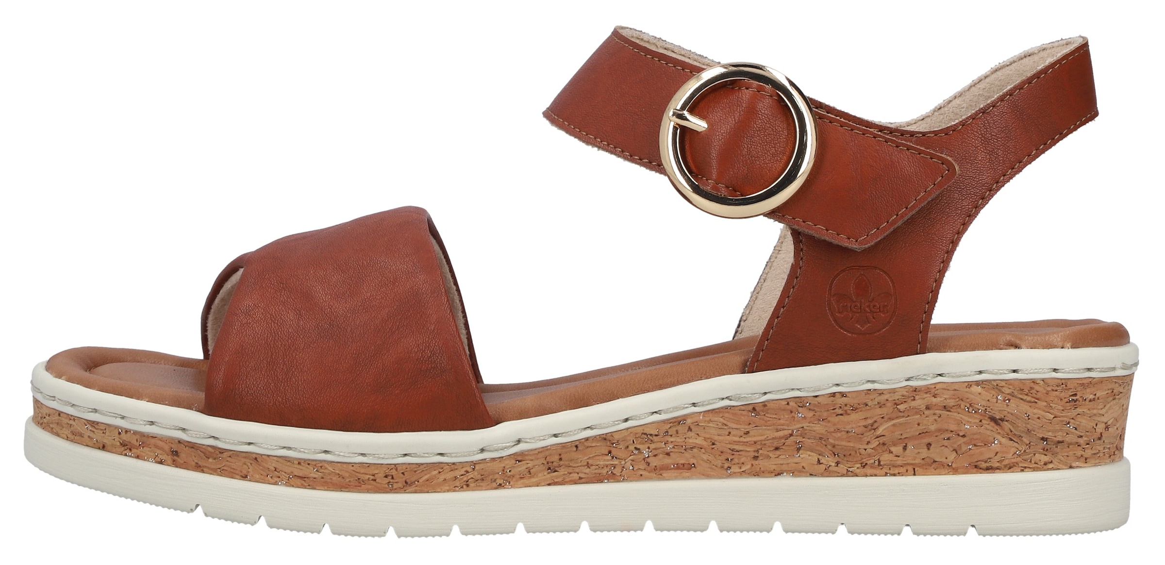 Rieker Keilsandalette  Sommerschuh, Urlaubsschuh, Sandale mit Klett