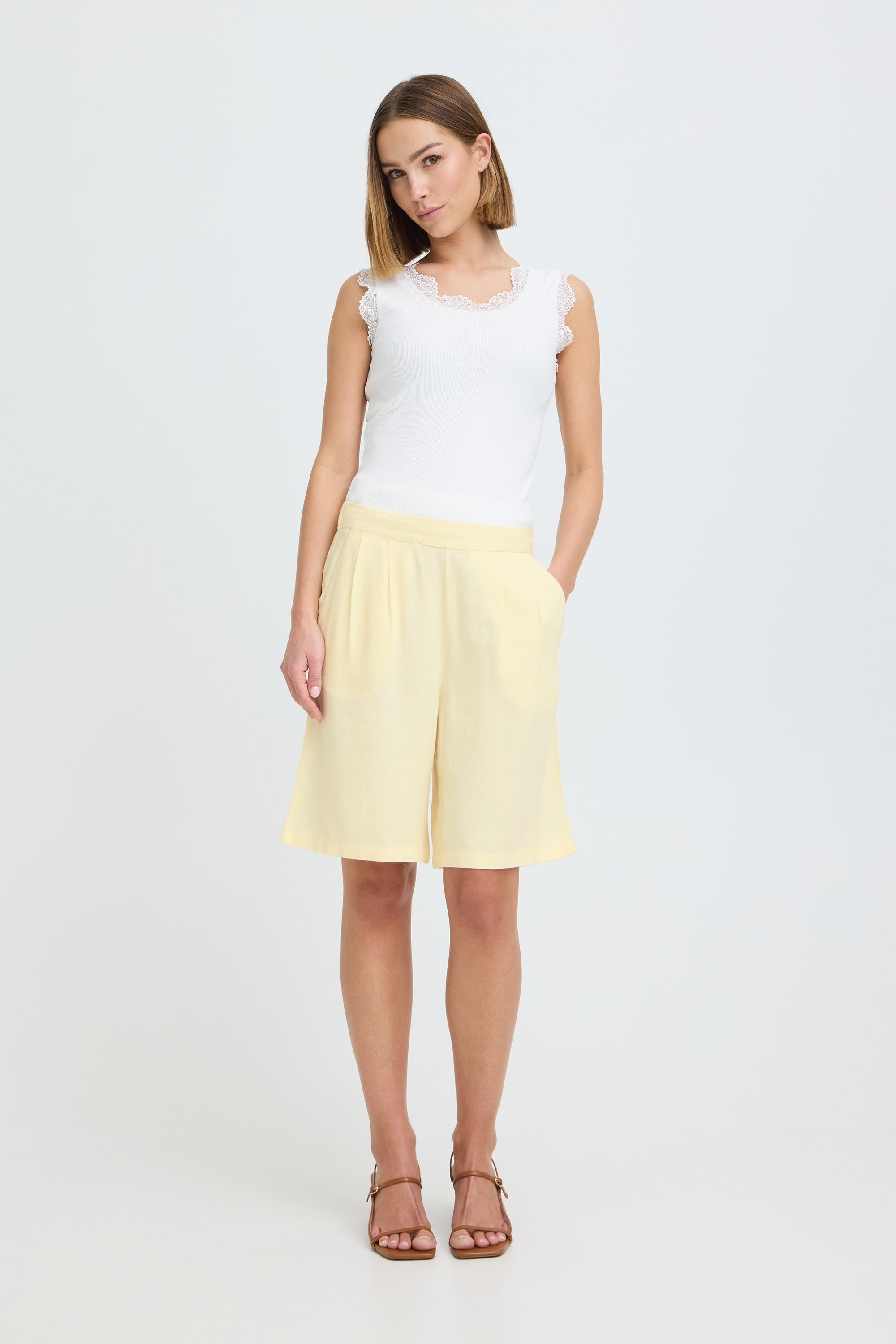 OXMO Leinenhose »Leinenhose OXNInna Linen Mix Bermuda«