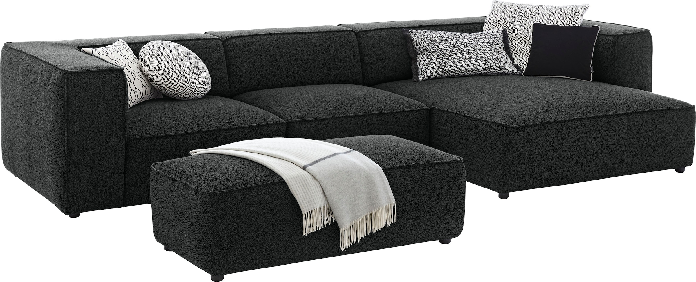 W.SCHILLIG Hocker »around-the-block«, mit eleganter Biese