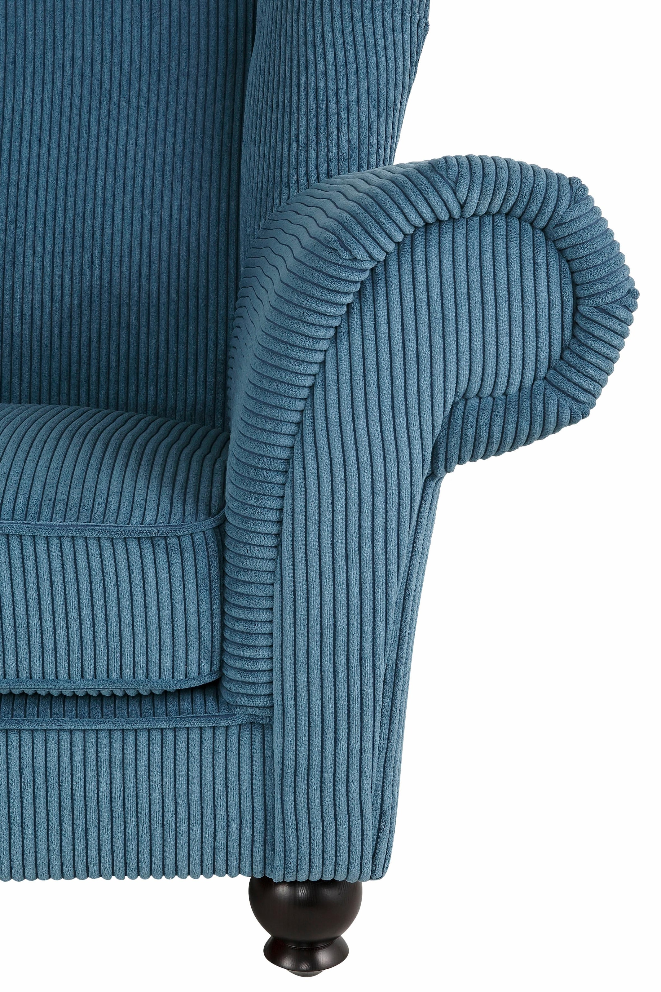 Home affaire Sessel »King Henry, Hochlehnsessel, Ohrensessel« mit legerer Polsterung, Federkern und losen Zierkissen