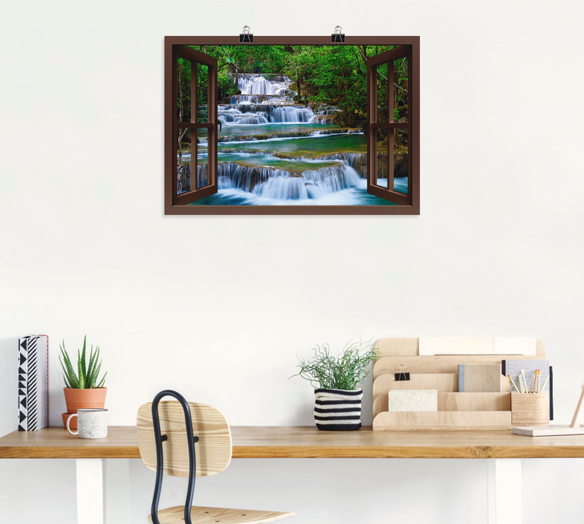 Artland Wandbild »Fensterblick Wasserfall in Kanchanaburi«, Fensterblick, (1  St.), als Leinwandbild, Poster, Wandaufkleber in verschied. Größen  bestellen bei OTTO