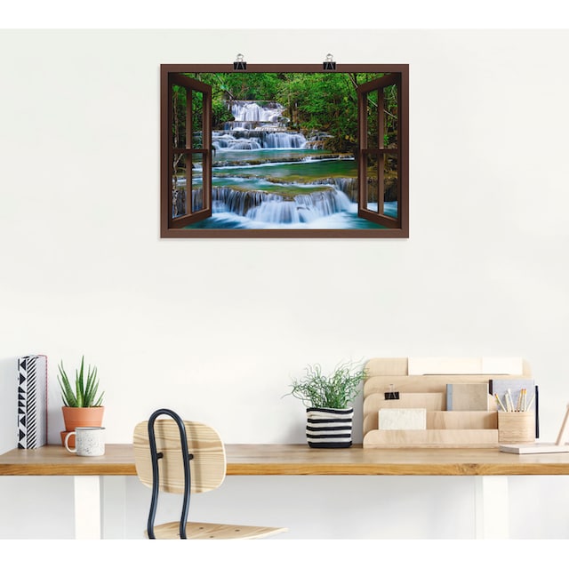 Wandbild bestellen OTTO Leinwandbild, Kanchanaburi«, »Fensterblick verschied. Wandaufkleber in Fensterblick, Artland Wasserfall St.), bei als Poster, (1 Größen in
