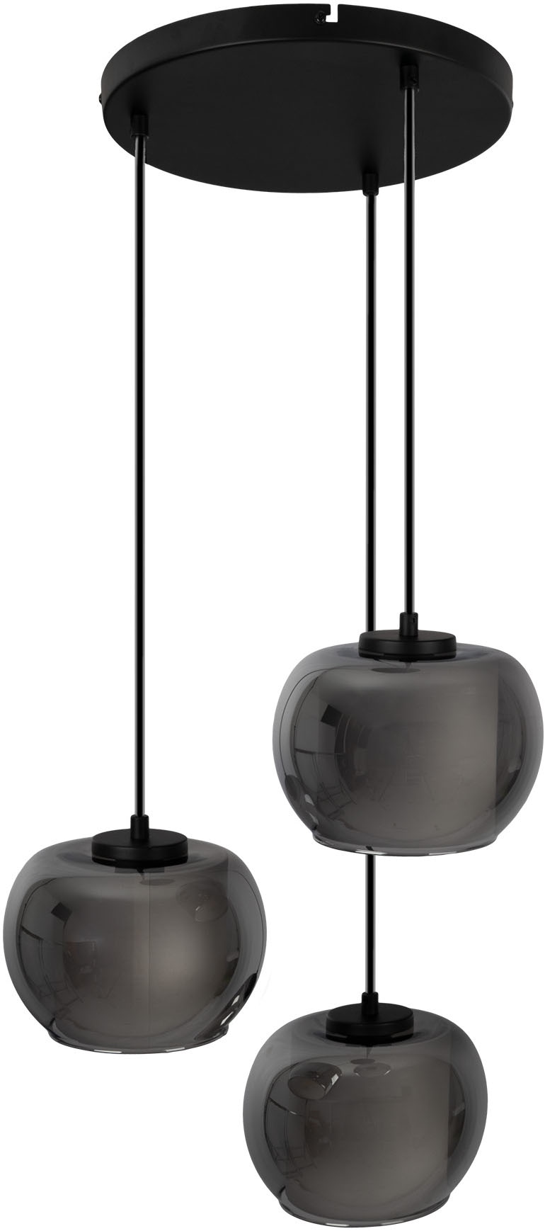 OTTO home Pendelleuchte »Tanissa« E27 1 Stk. 3 versetzt lange Pendel mit je 1x Rauchglasschirm und je 1x E27 exkl.