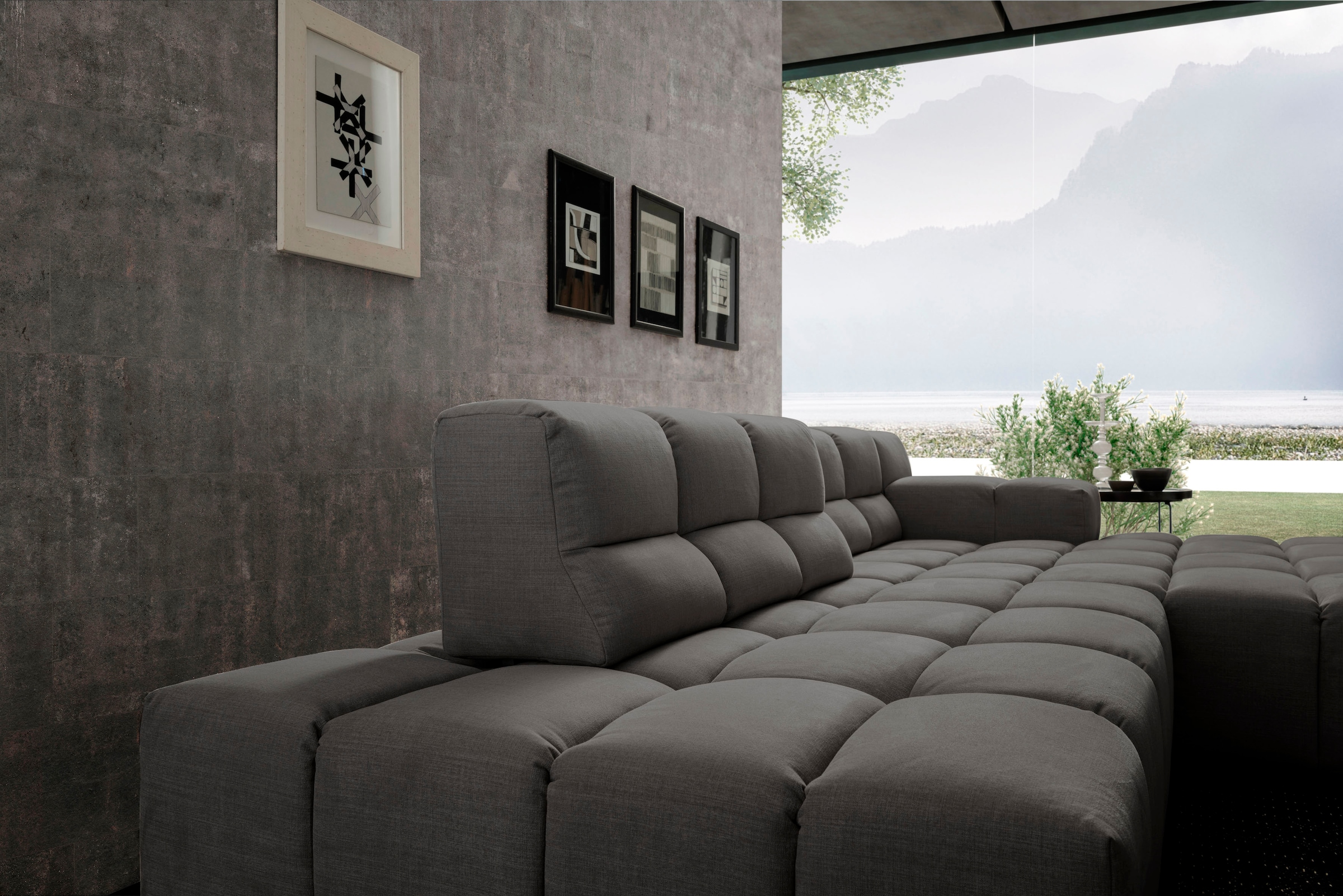 designwerk Ecksofa »Temple L-Form, tolles Designsofa«, mit Sitztiefenverstellung