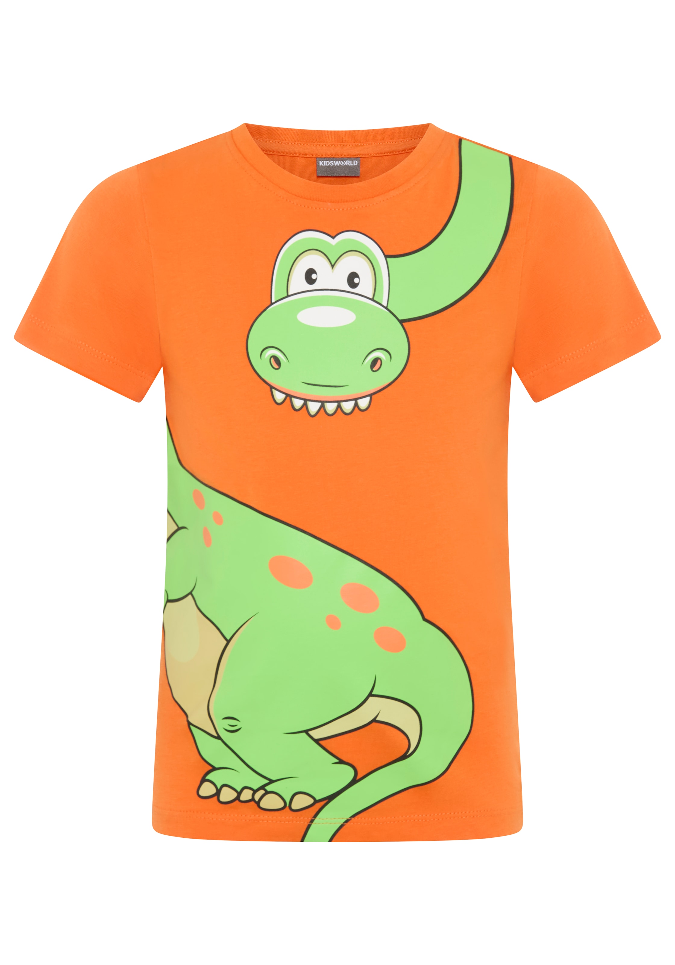 KIDSWORLD T-Shirt »Mit großem Druck: GREEN DINO« Kurzarm,  Basic-Passform,  bedruckt,  Rundhalsausschnitt