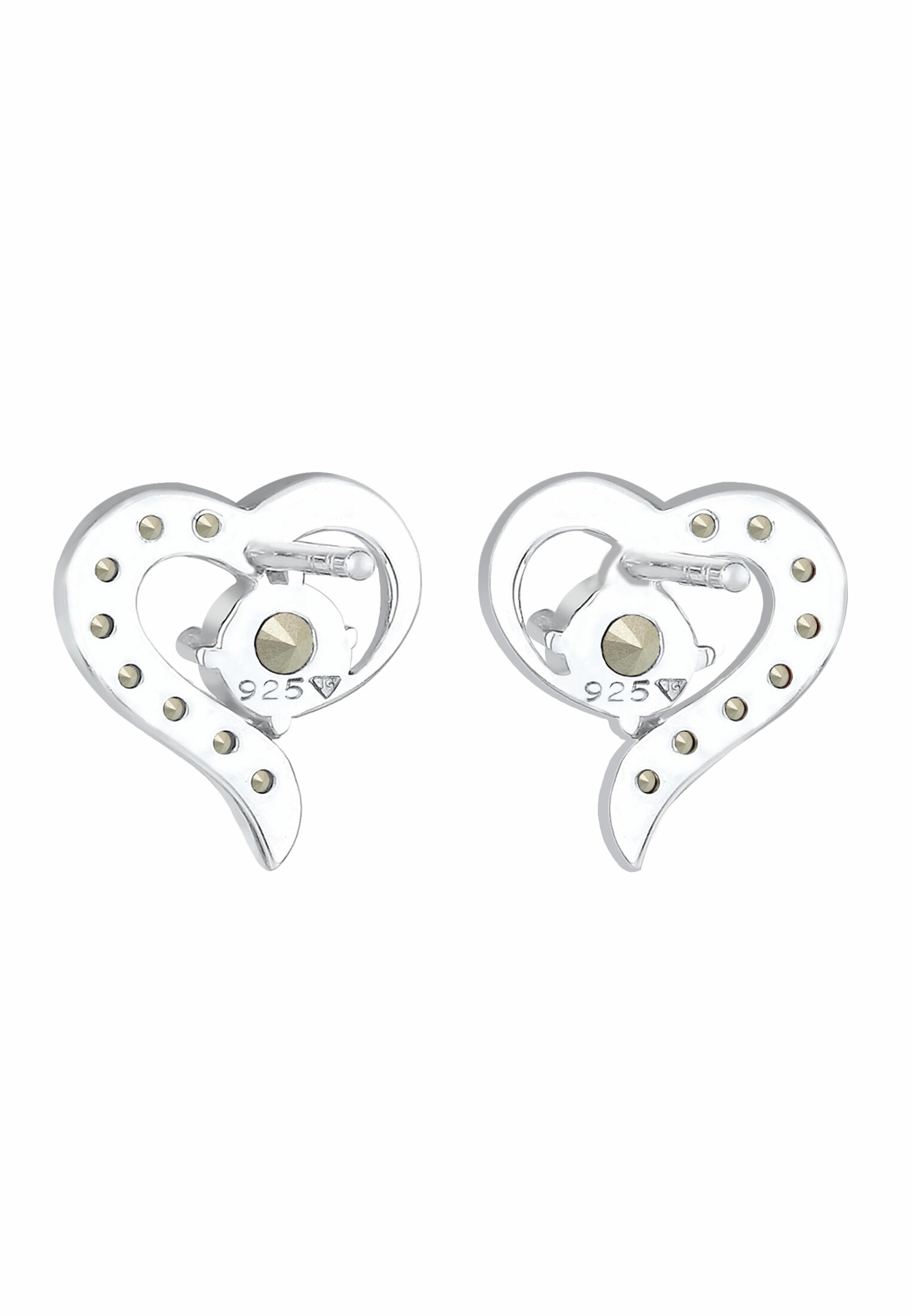 Elli Paar Ohrstecker »Ohrringe Herz Liebe Kristalle 925 Silber Stecker«