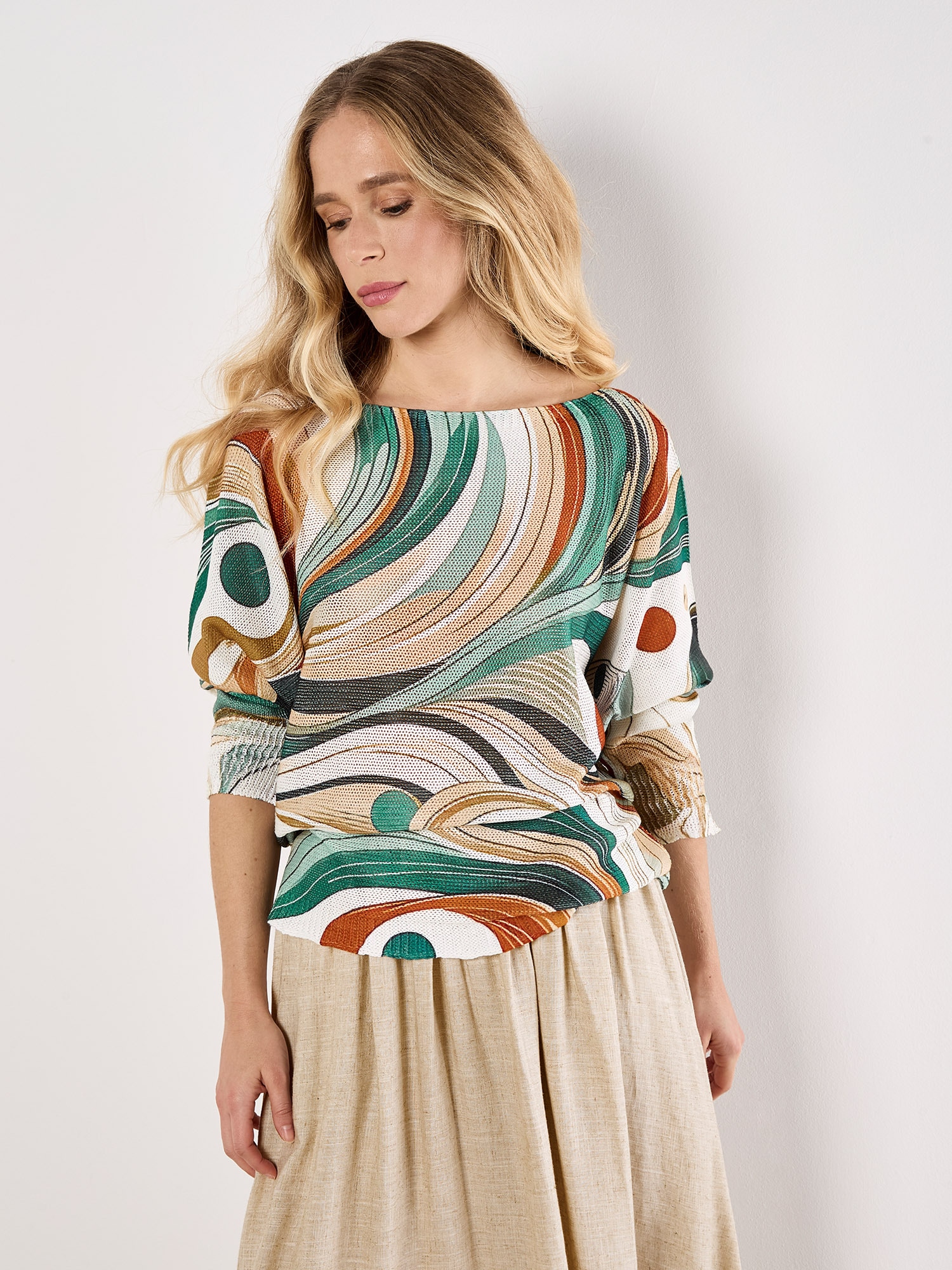Apricot Druckbluse »Bluse« mit Fledermausärmeln