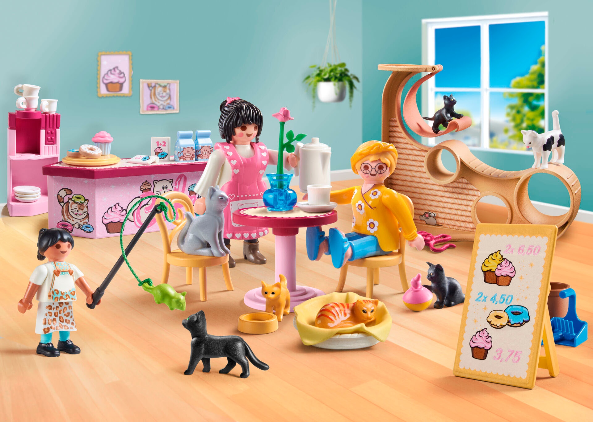Playmobil® Konstruktions-Spielset »Katzencafe (71744), Playmobil My Life«, (72 St.), Made in Europe